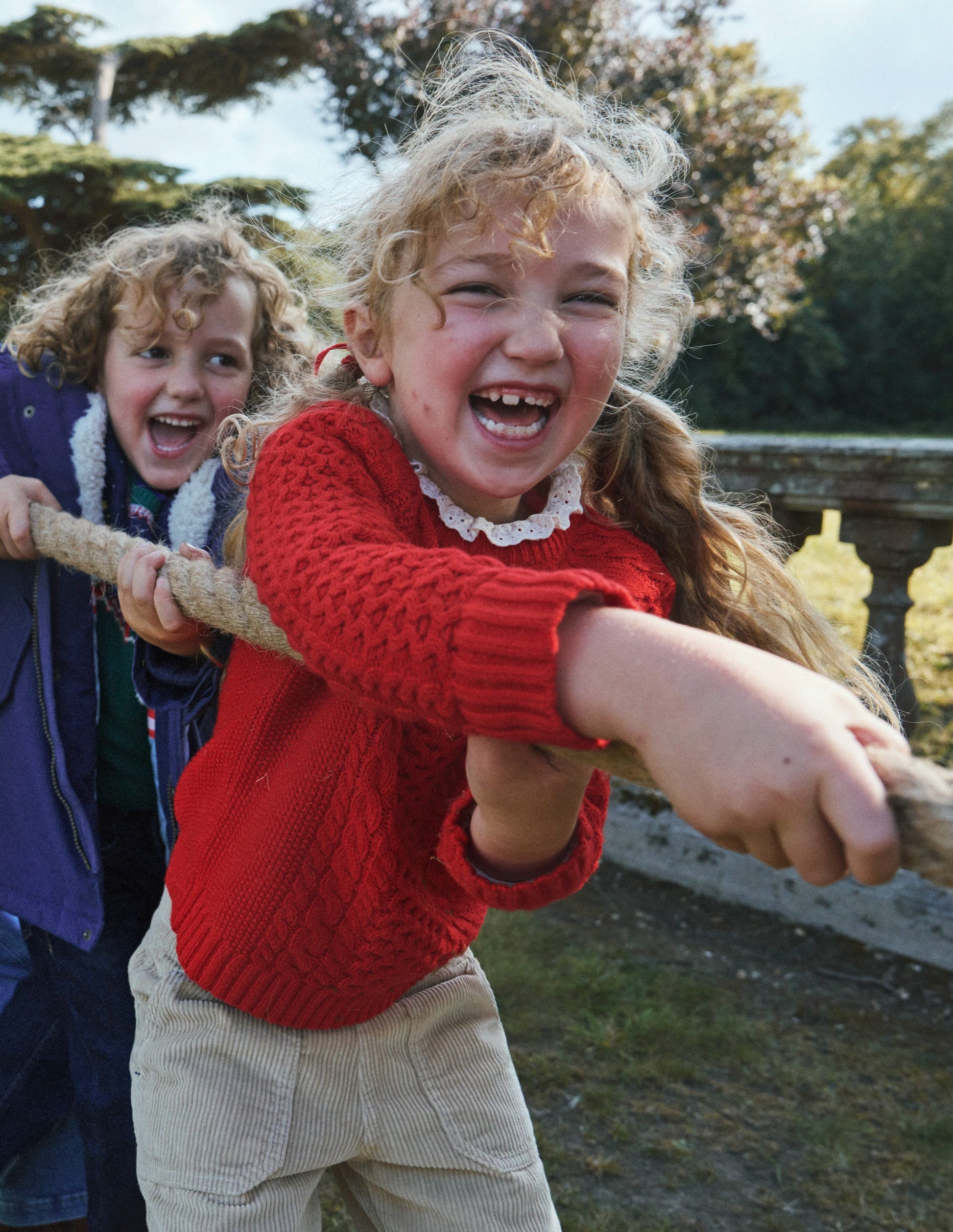Heritage Cable Cardigan-Poppy Red-4