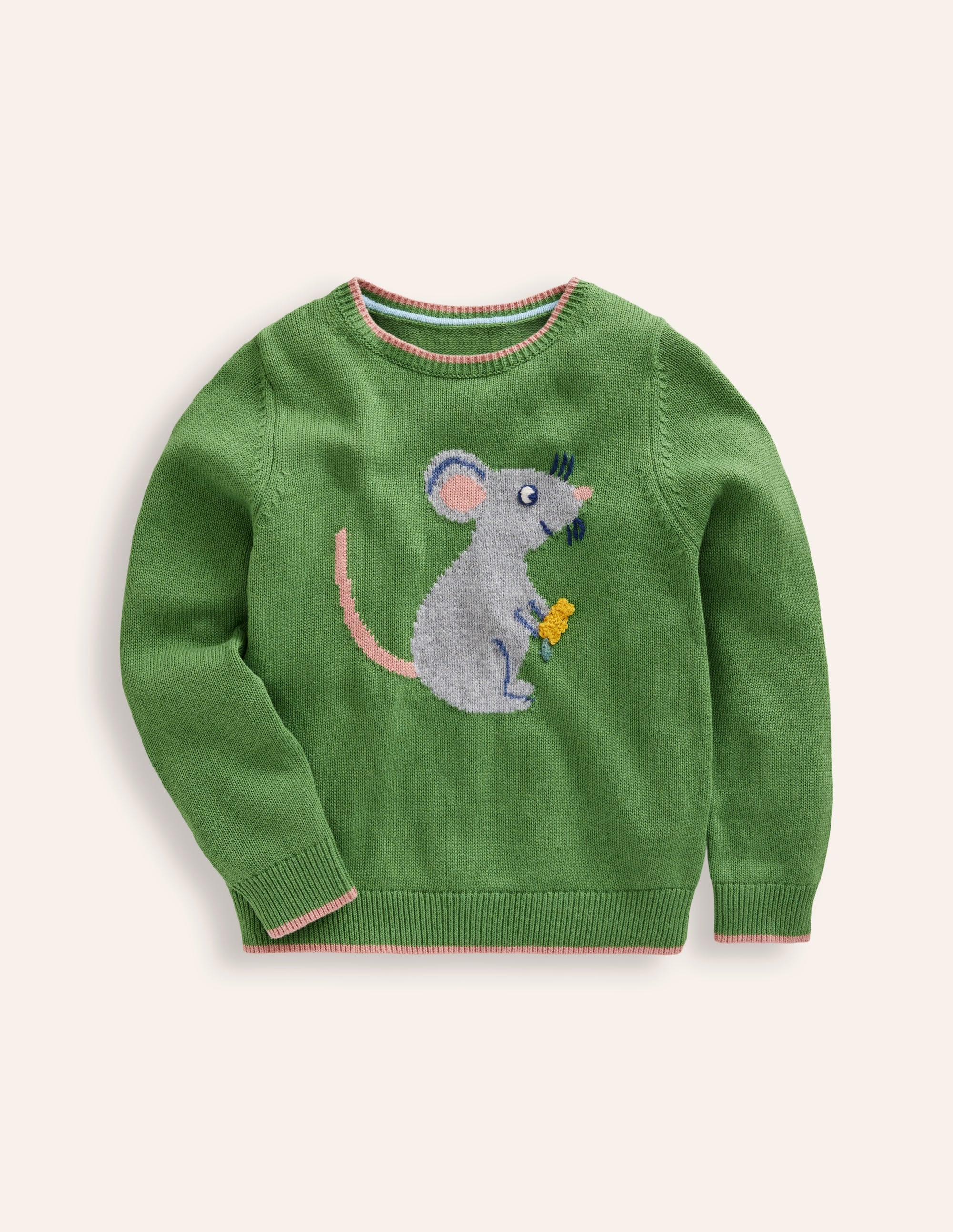 Fun Logo Jumper-Leaf Green Mouse - Image 1