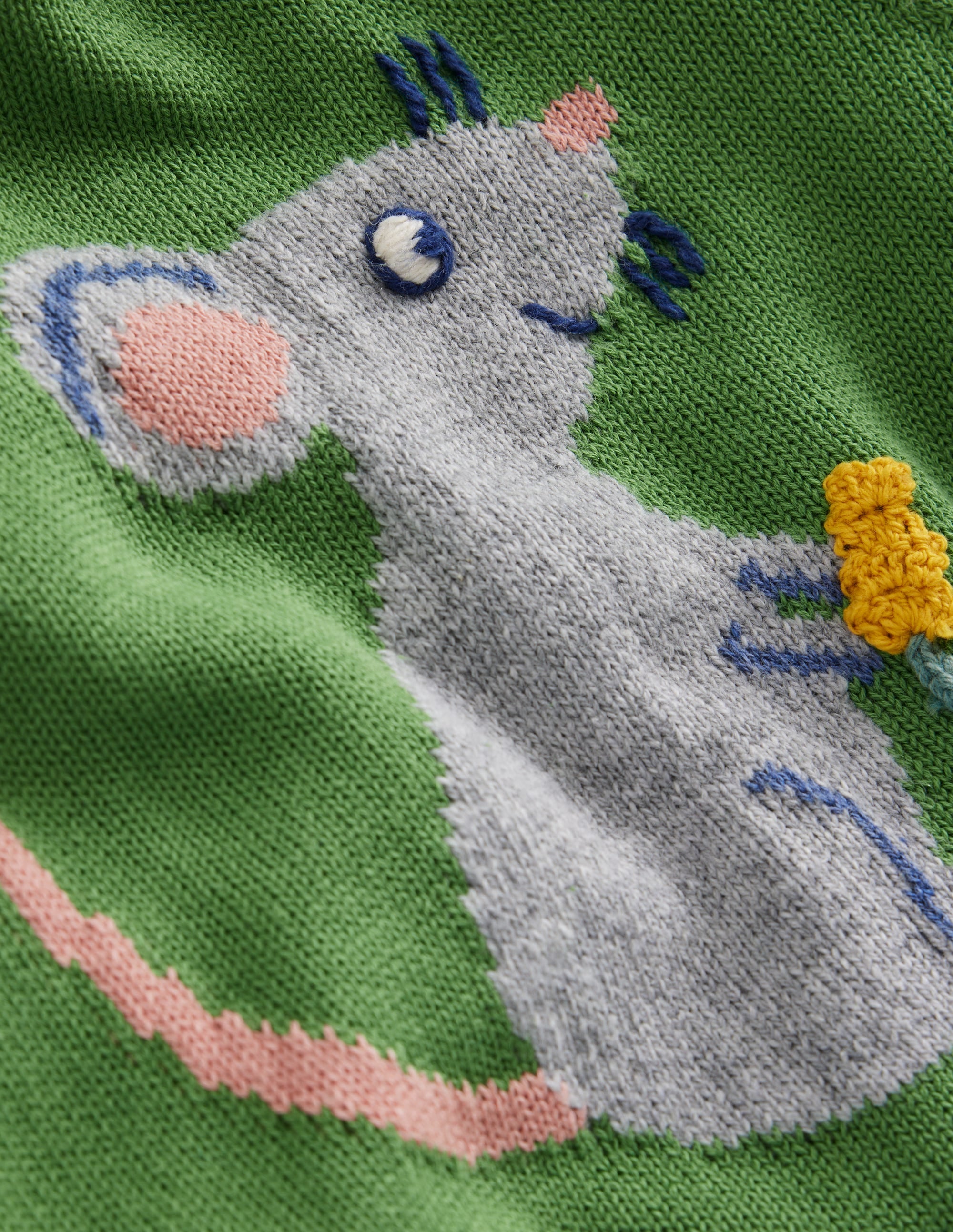 Fun Logo Jumper-Leaf Green Mouse - Image 3