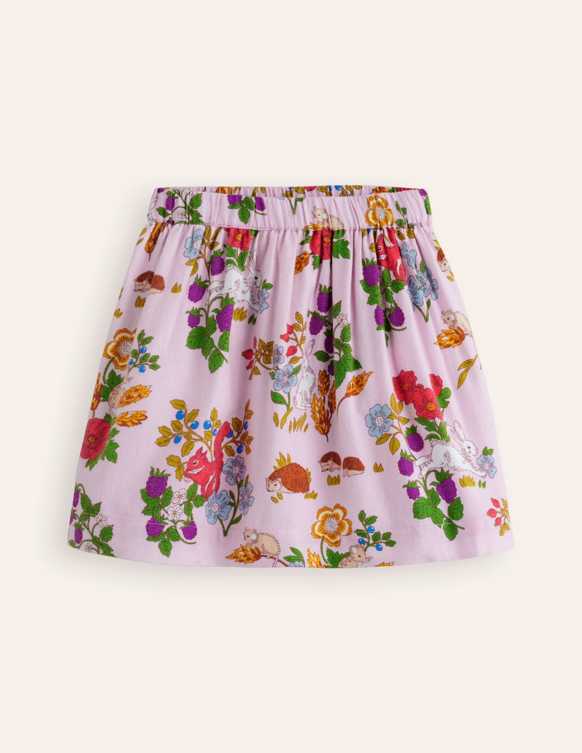 Printed Pull-On Twirly Skirt-French Pink Forrest-1