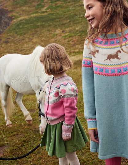 Pull-On Twirly Pleated Skirt-Iguana Green Cord-4