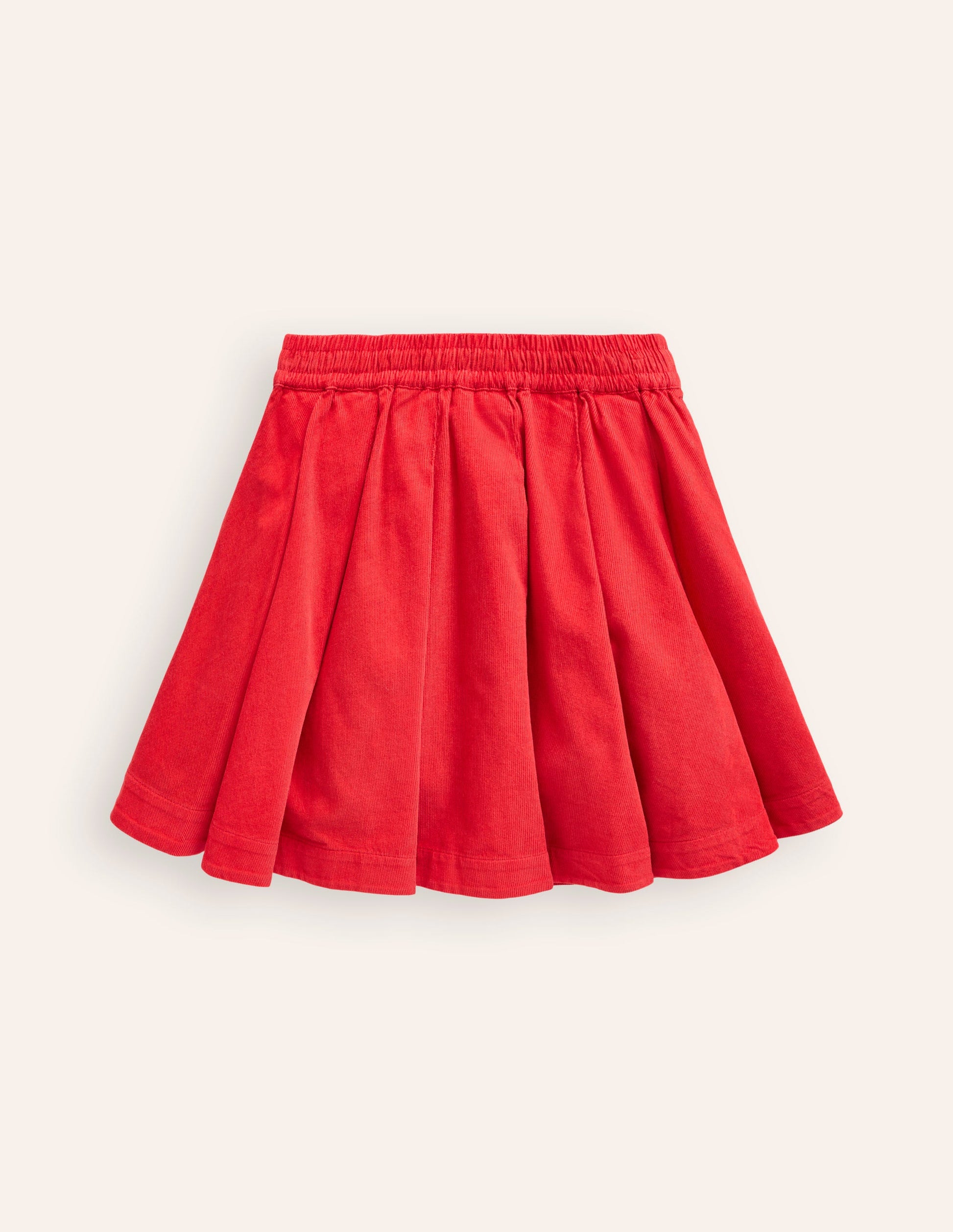 Pull-On Twirly Pleated Skirt-Poppy Red Cord-2