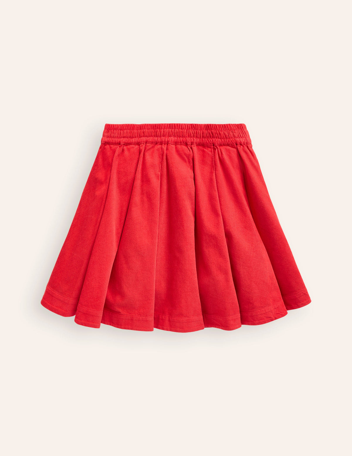 Pull-On Twirly Pleated Skirt-Poppy Red Cord - Image 2