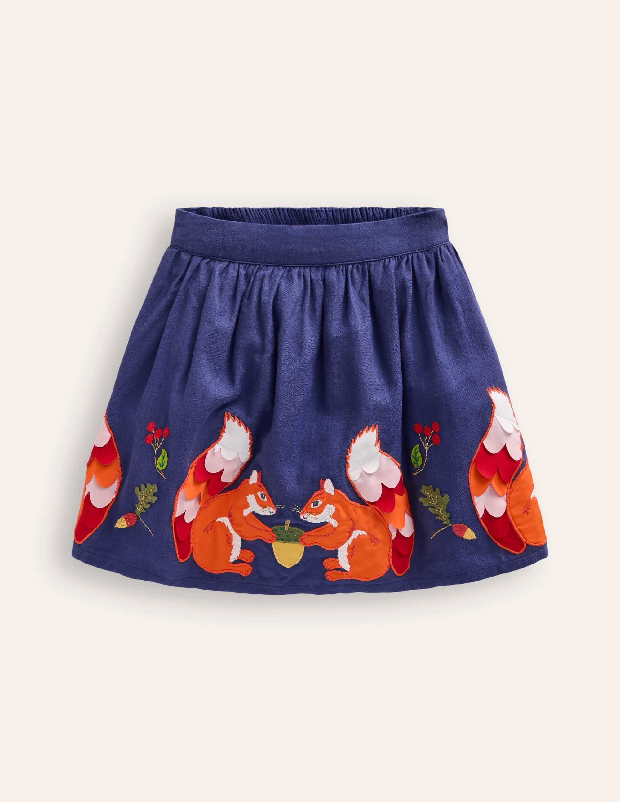Appliqué Skirt-Starboard Blue Squirrels - Image 1