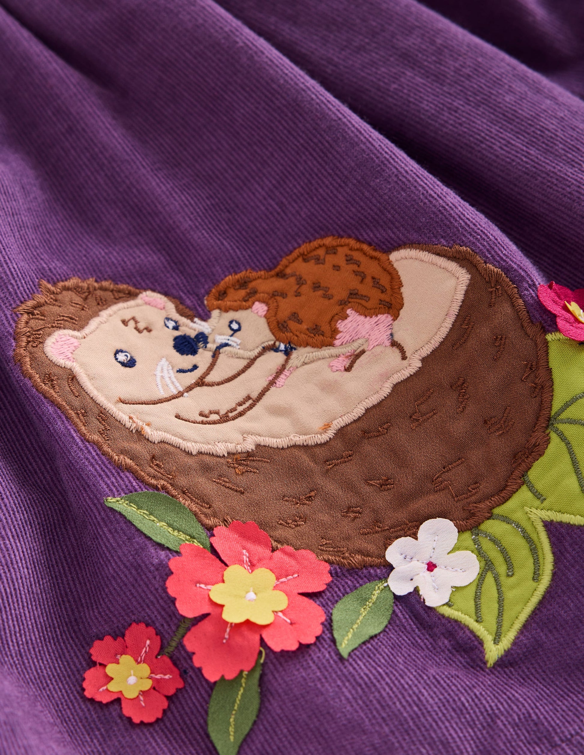 Appliqué Skirt-Mystical Purple Hedgehogs-3