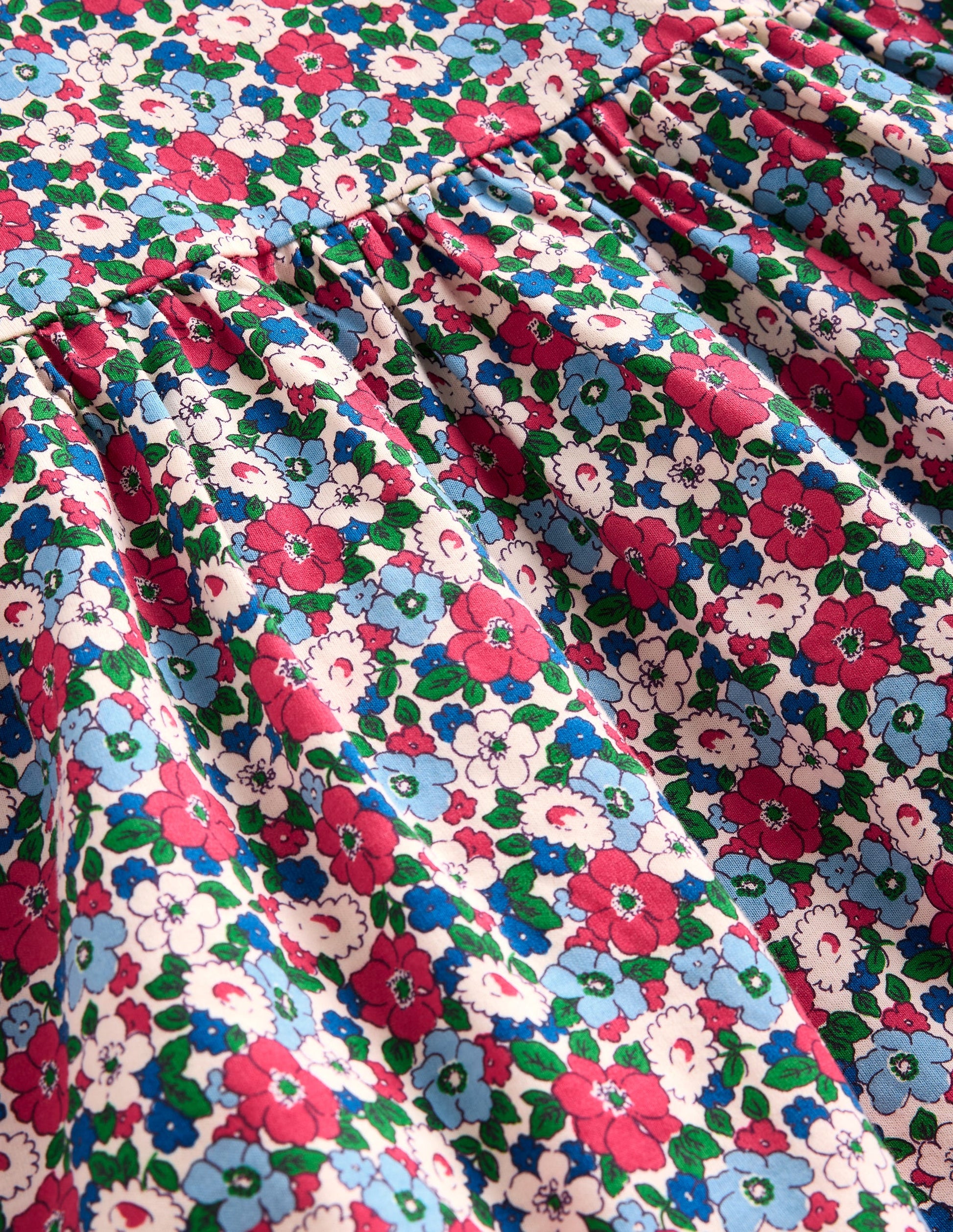 Long-Sleeved Fun Jersey Dress-Glacier Blue Winter Floral-3