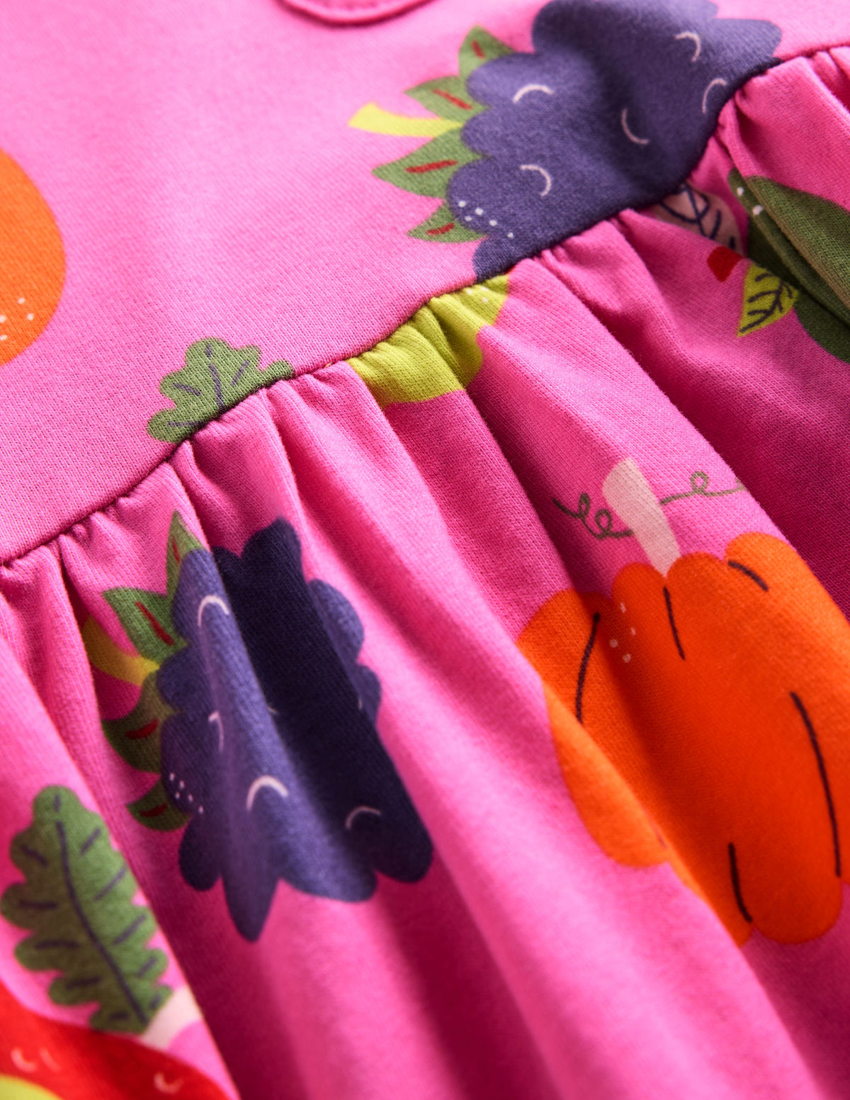 Long-Sleeved Fun Jersey Dress-Tickled Pink Autumn Friends-3