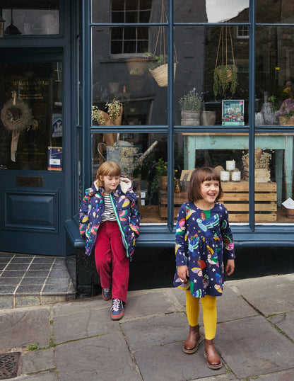 Long-Sleeved Fun Jersey Dress-College Navy Owls-4