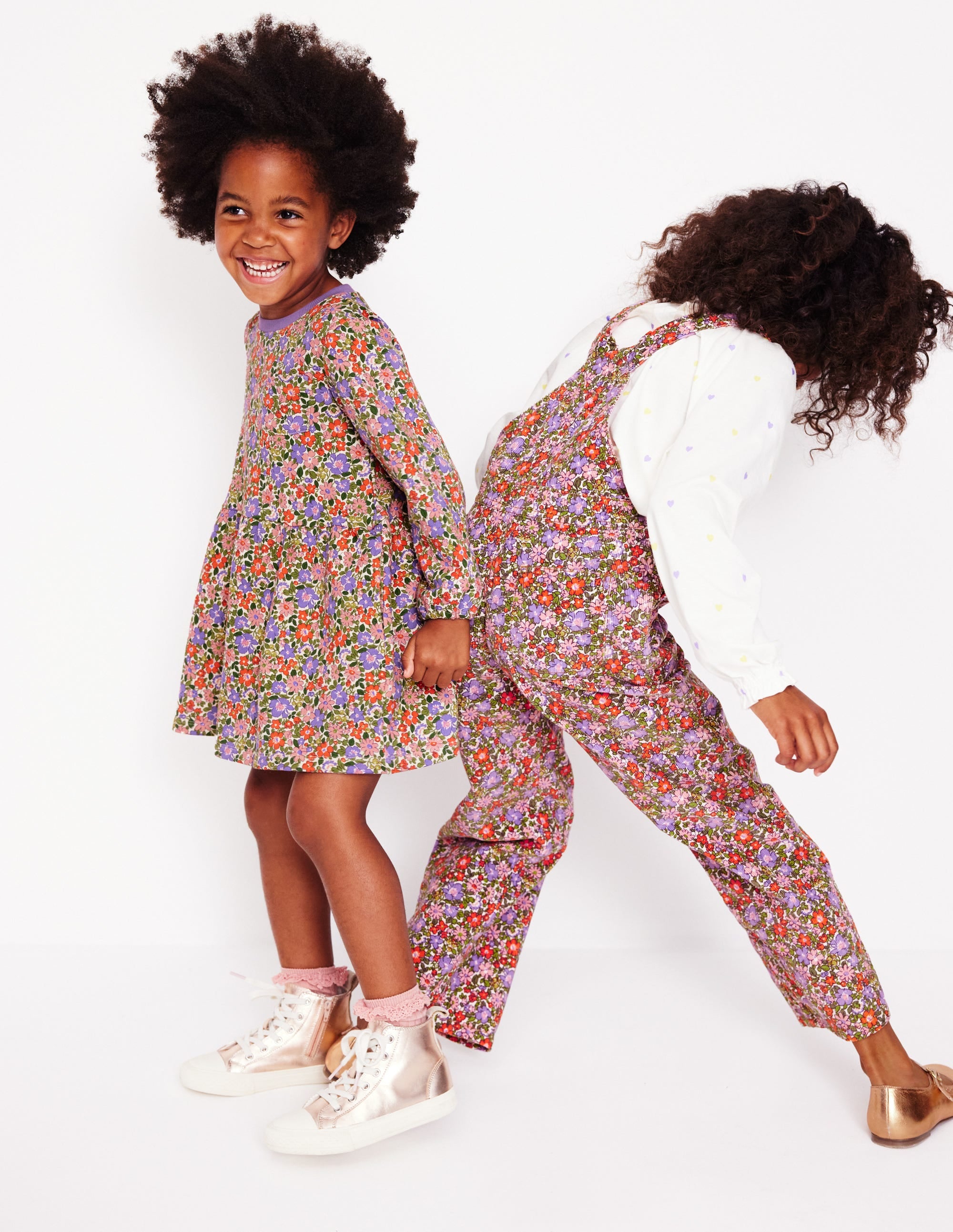 Loopback Sweatshirt Dress-Aster Purple Flowerbed - Image 5