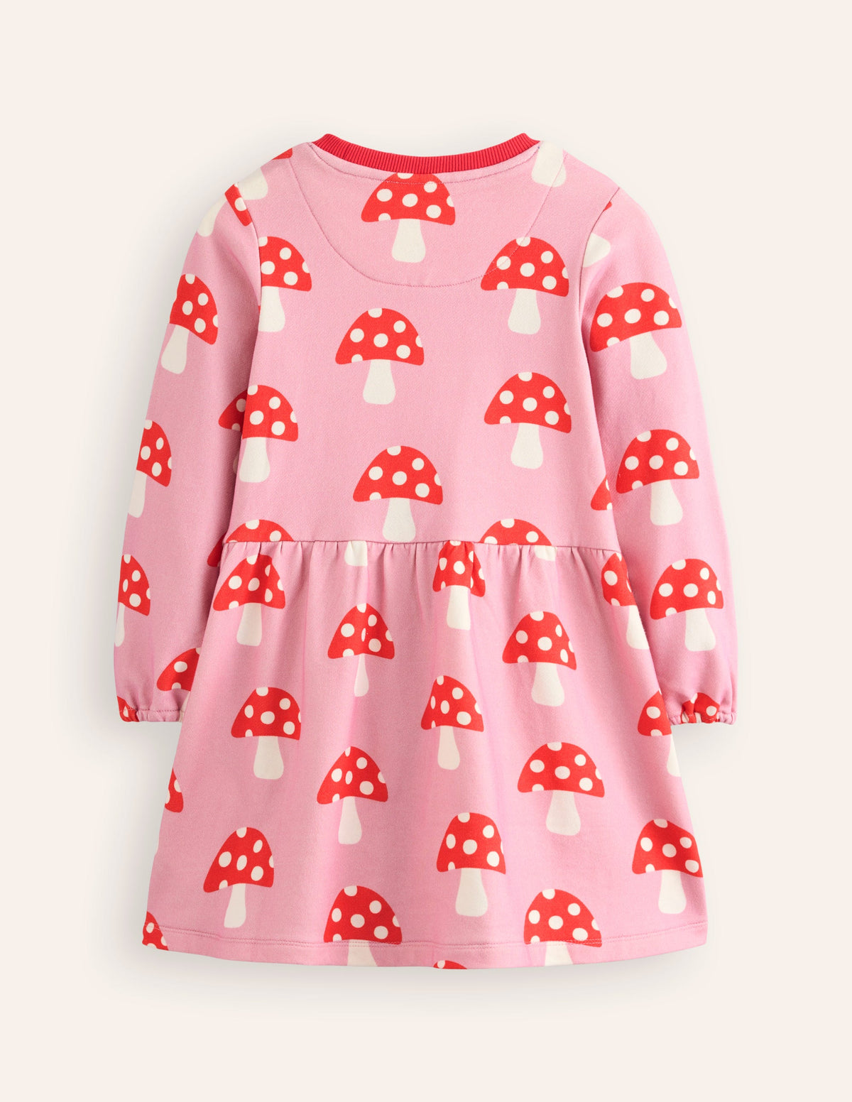 Loopback Sweatshirt Dress-Vintage Pink Toadstools-2