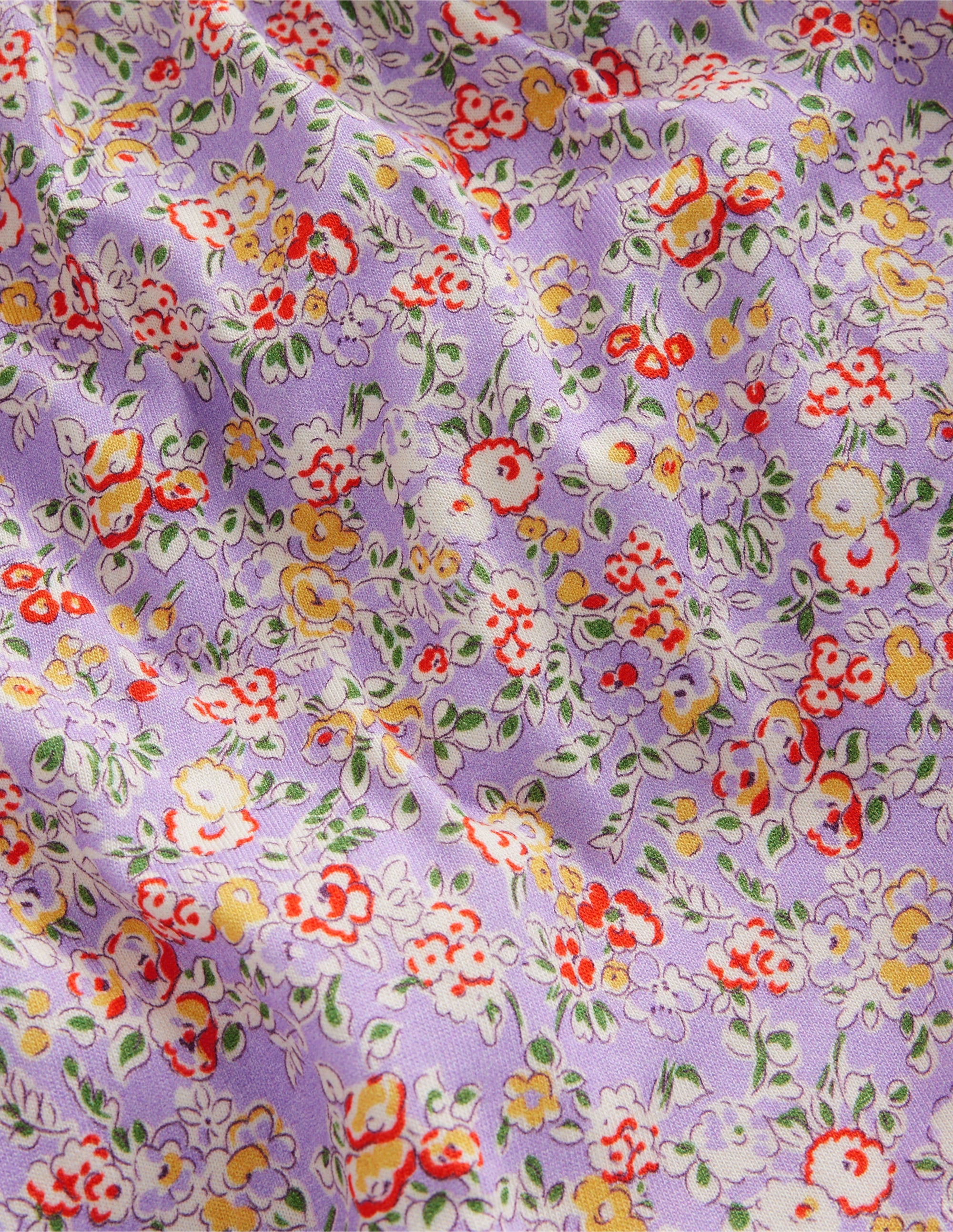 Frill Neck Jersey Blouse-Lilac Vintage Floral - Image 3
