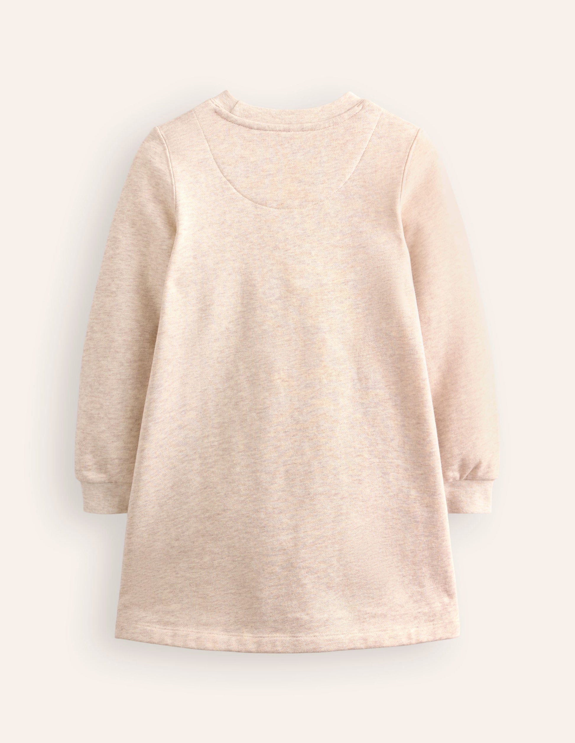 Sweatshirt Appliqué Dress-Oatmeal Marl Heart-2