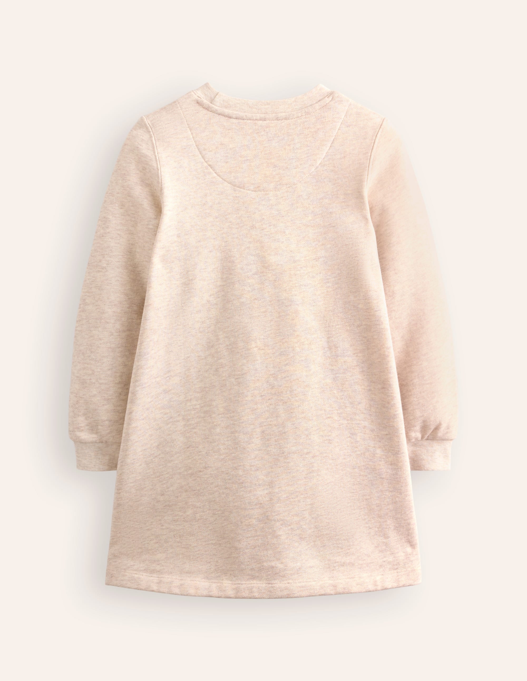 Sweatshirt Appliqué Dress-Oatmeal Marl Heart - Image 2