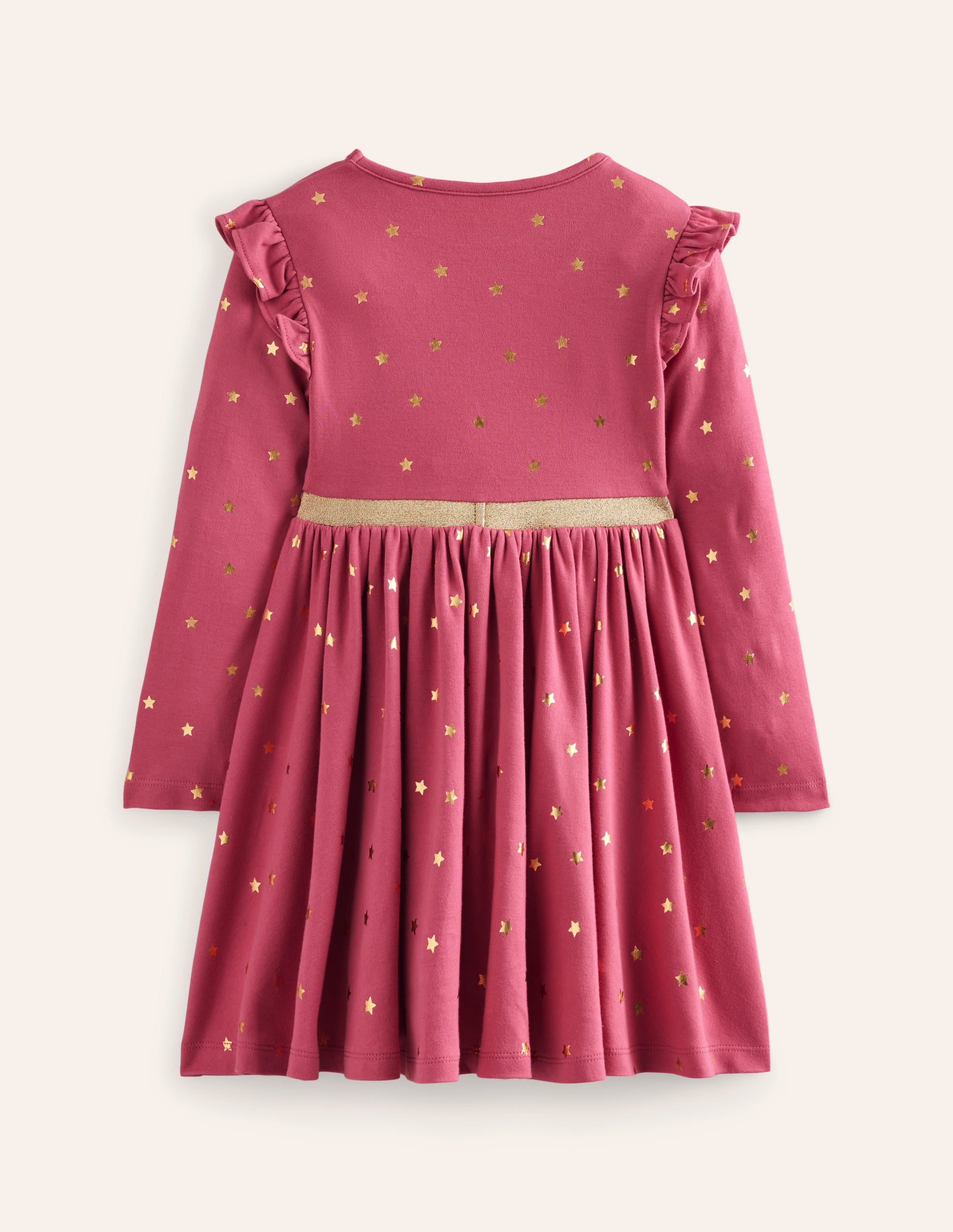 Mabel Twirly Ballerina Dress-Rose Petal Pink Foil Stars - Image 2