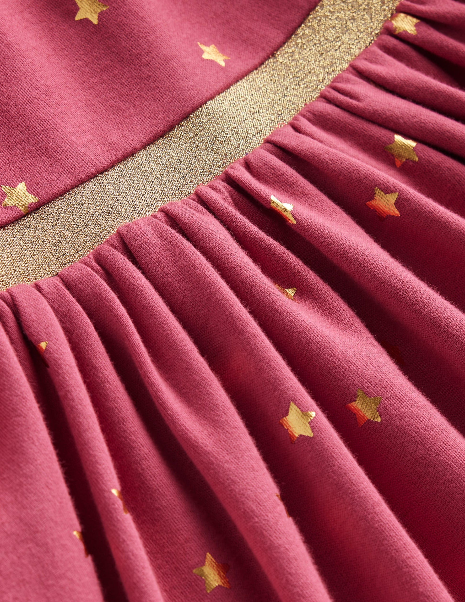 Mabel Twirly Ballerina Dress-Rose Petal Pink Foil Stars-3