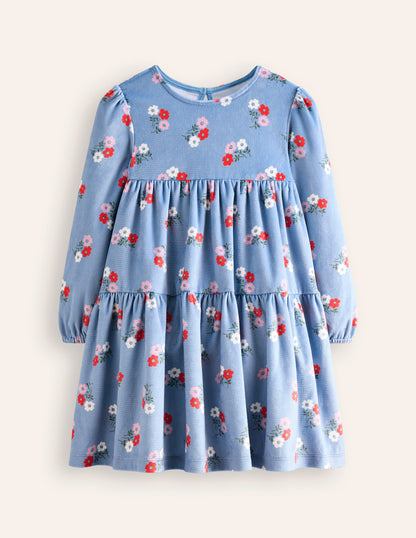 Tiered Velour Dress-Seamist Posy-1