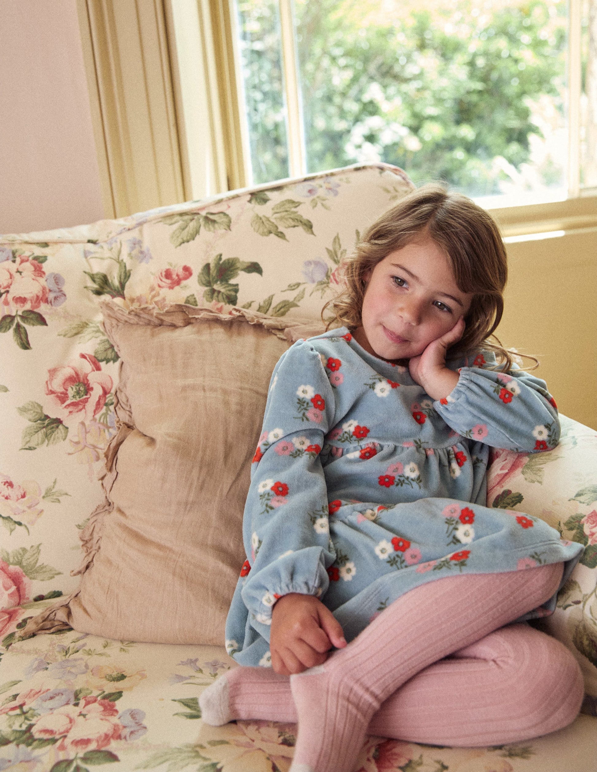 Tiered Velour Dress-Seamist Posy-3