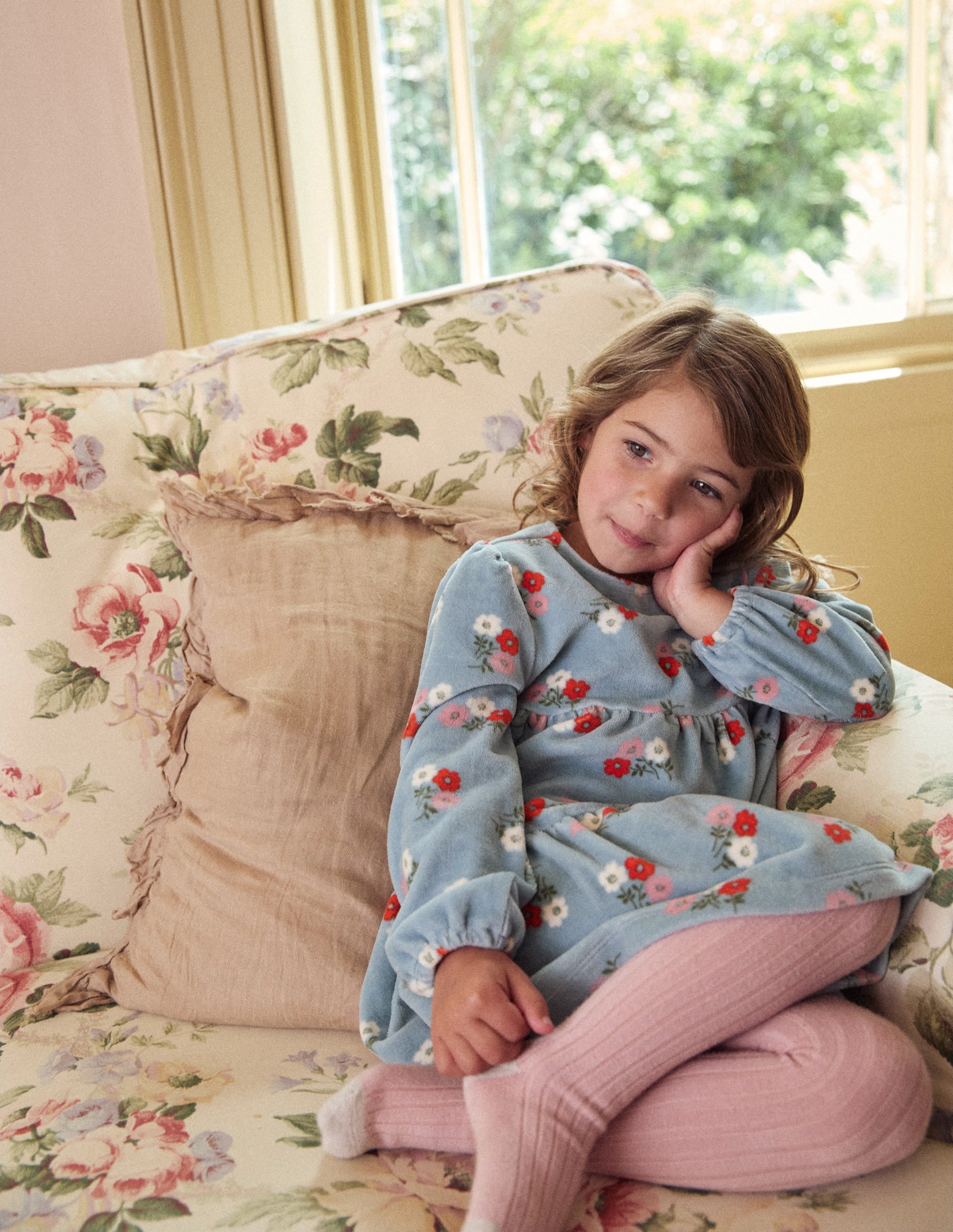 Tiered Velour Dress-Seamist Posy - Image 3