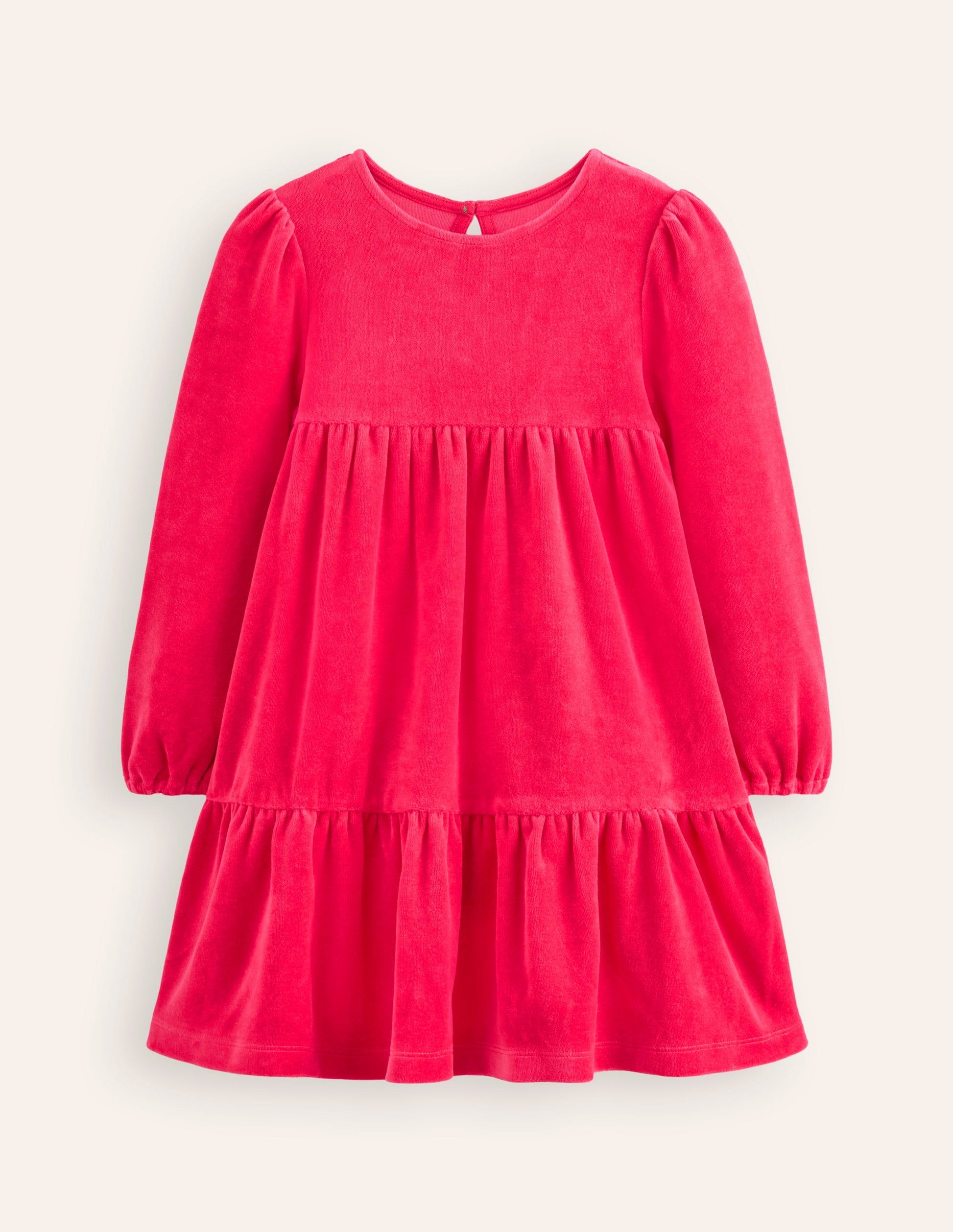 Tiered Velour Dress-Summer Berry-1