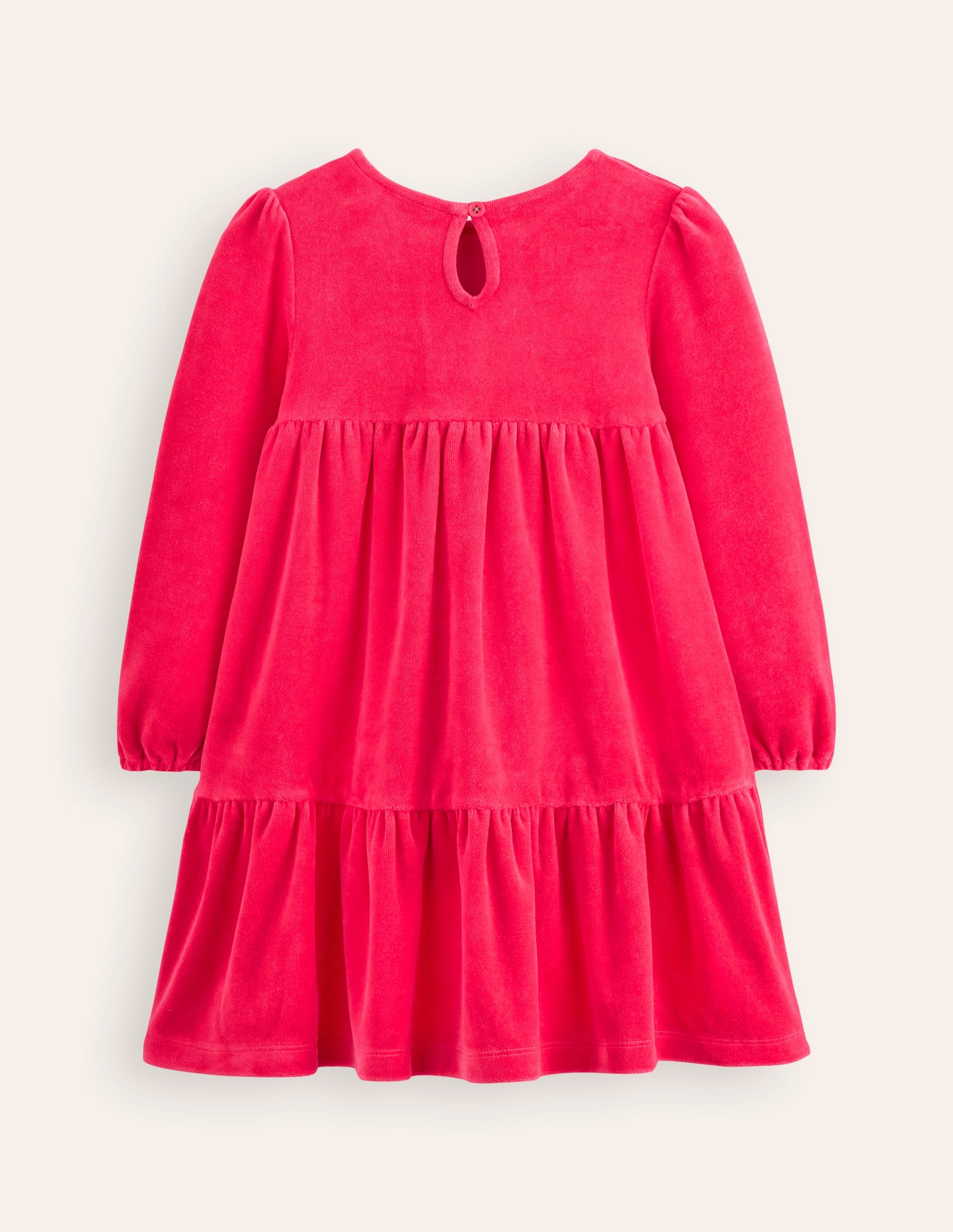 Tiered Velour Dress-Summer Berry-2