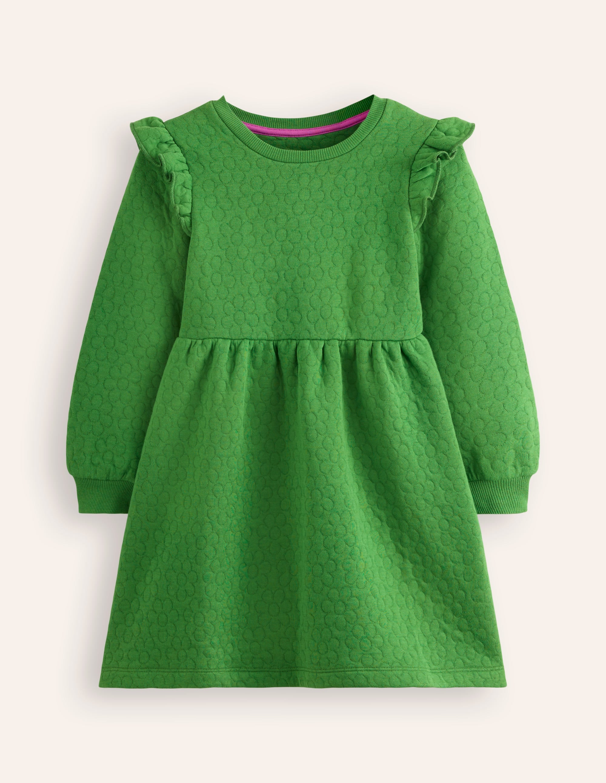 Flower Jacquard Sweat Dress-Mint Green - Image 1
