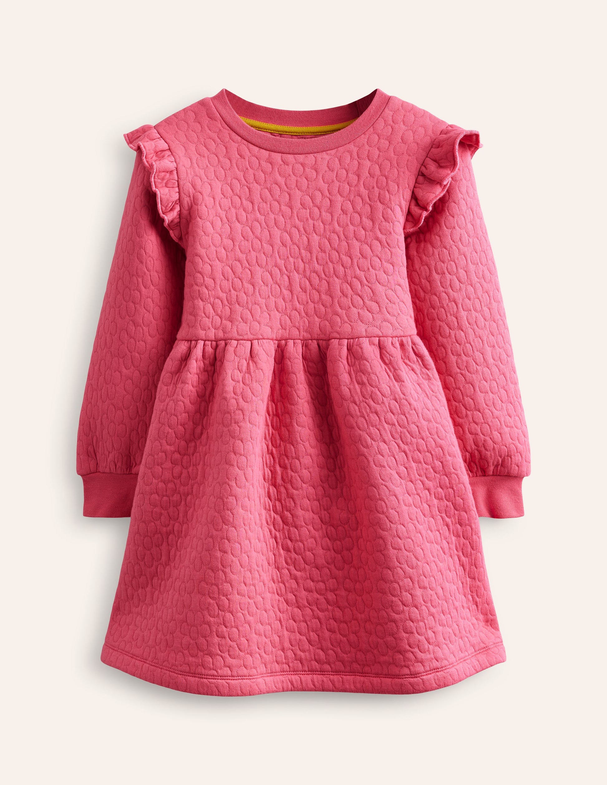Flower Jacquard Sweat Dress-Rose Petal Pink-1