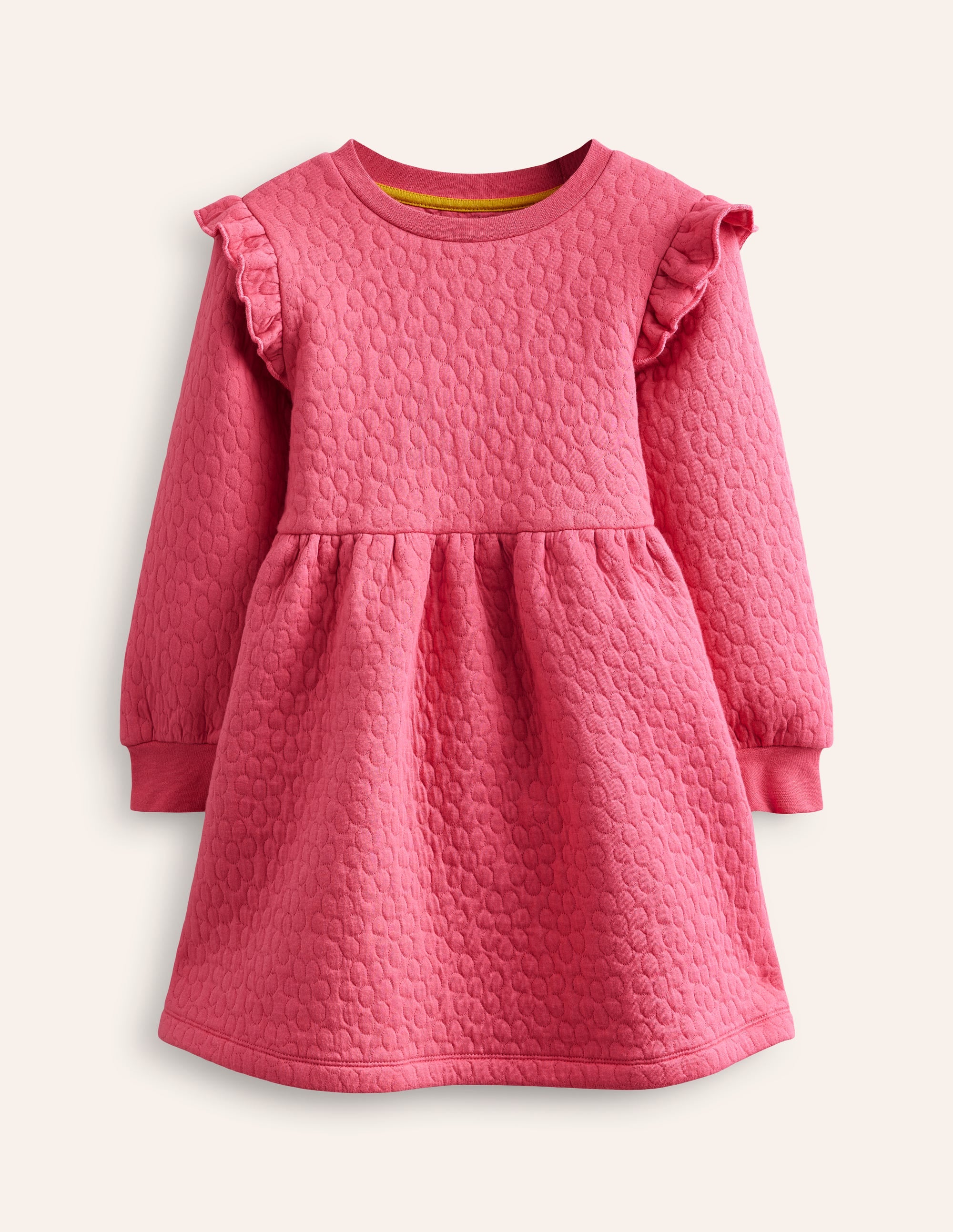 Flower Jacquard Sweat Dress-Rose Petal Pink - Image 1