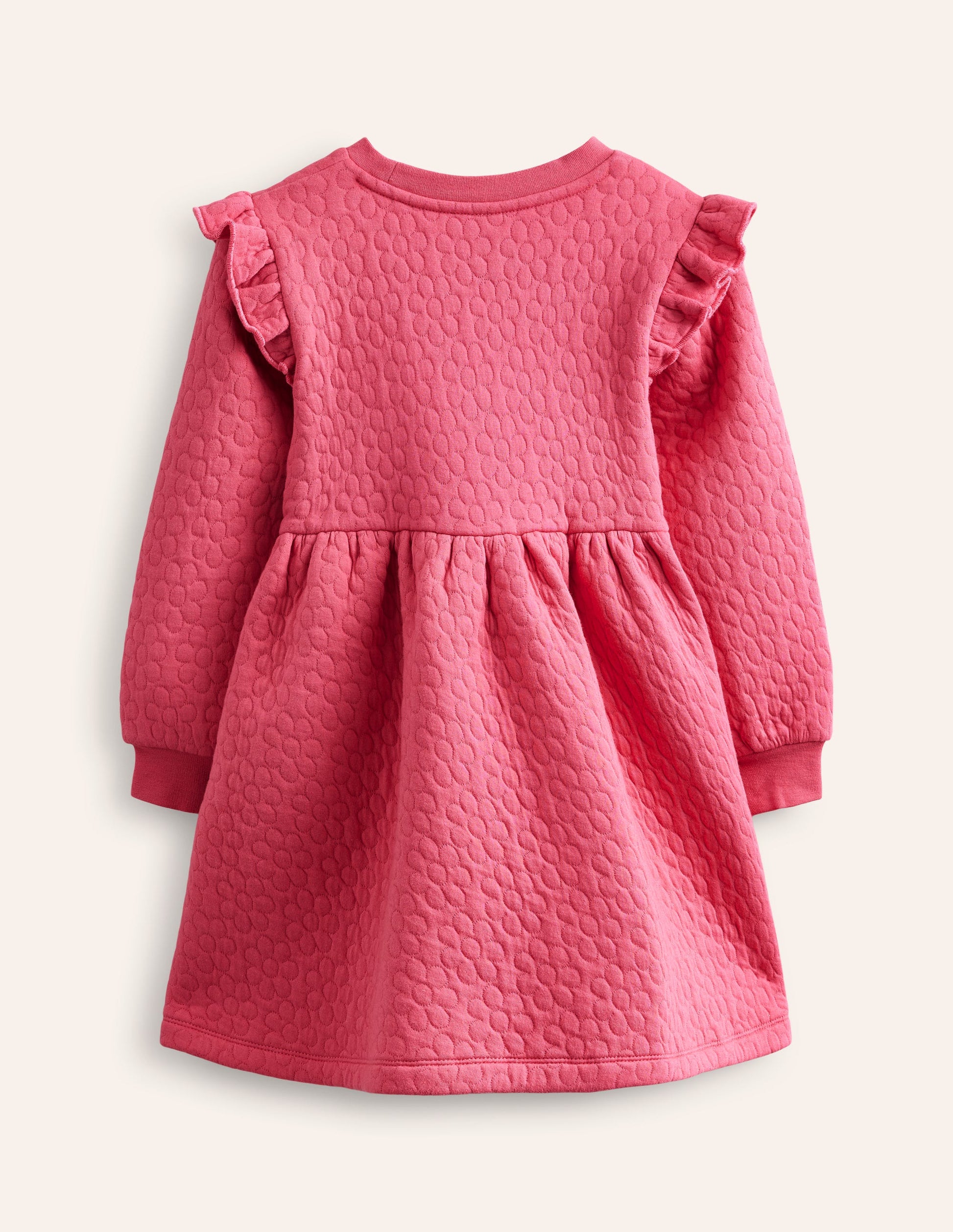 Flower Jacquard Sweat Dress-Rose Petal Pink-2