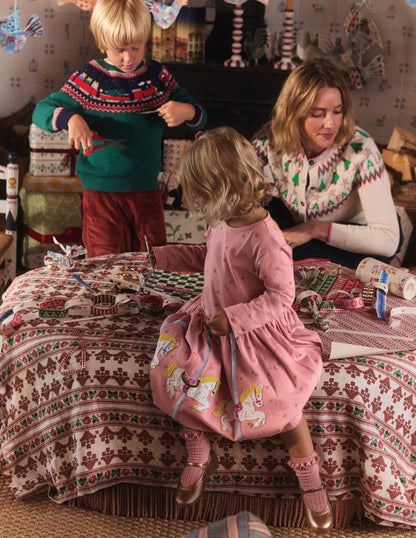 Appliqué Hem Jersey Dress-Vintage Pink Carousel-4