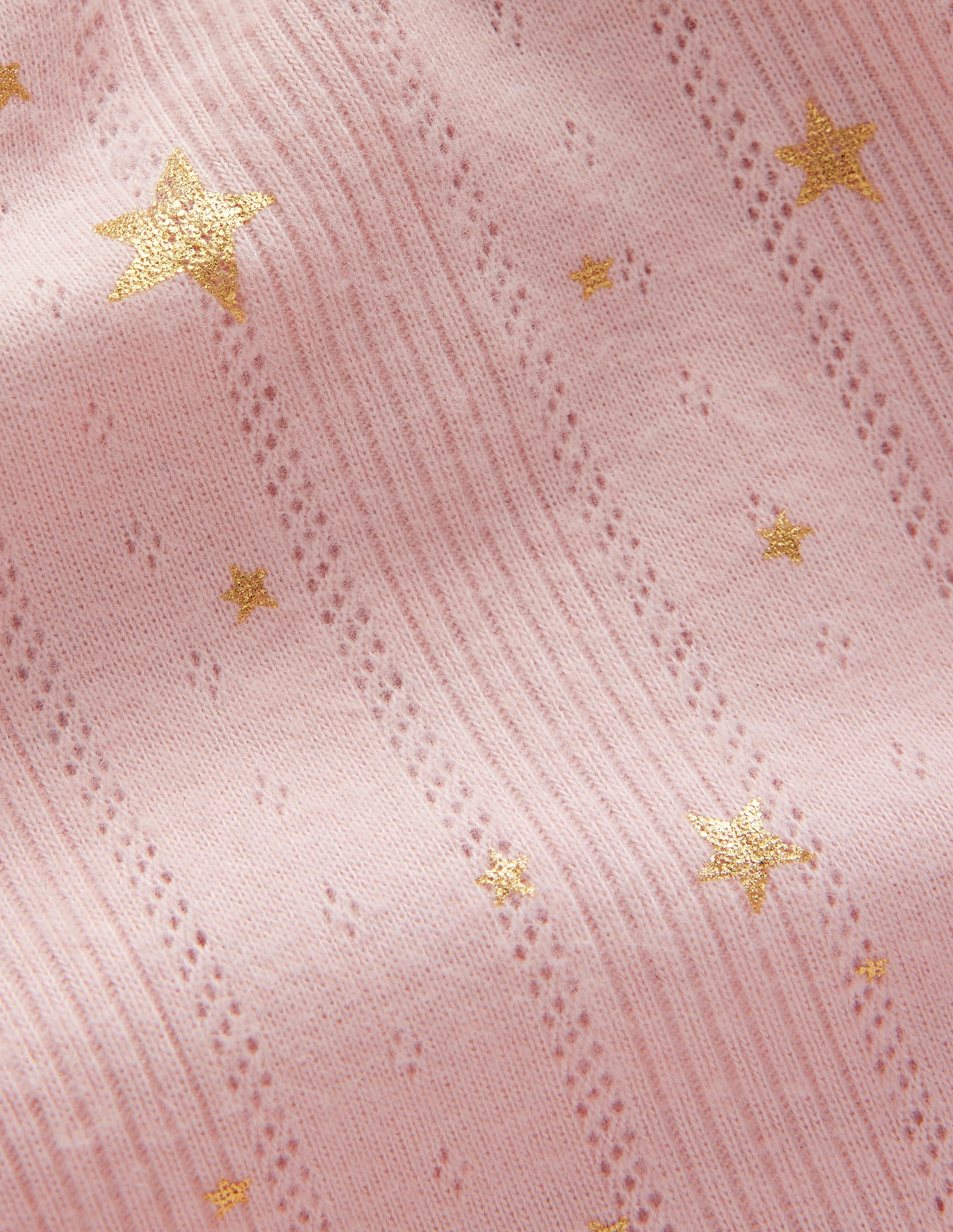 Ruffle Sparkle Pointelle-Chalk Pink Gold Foil Star - Image 3