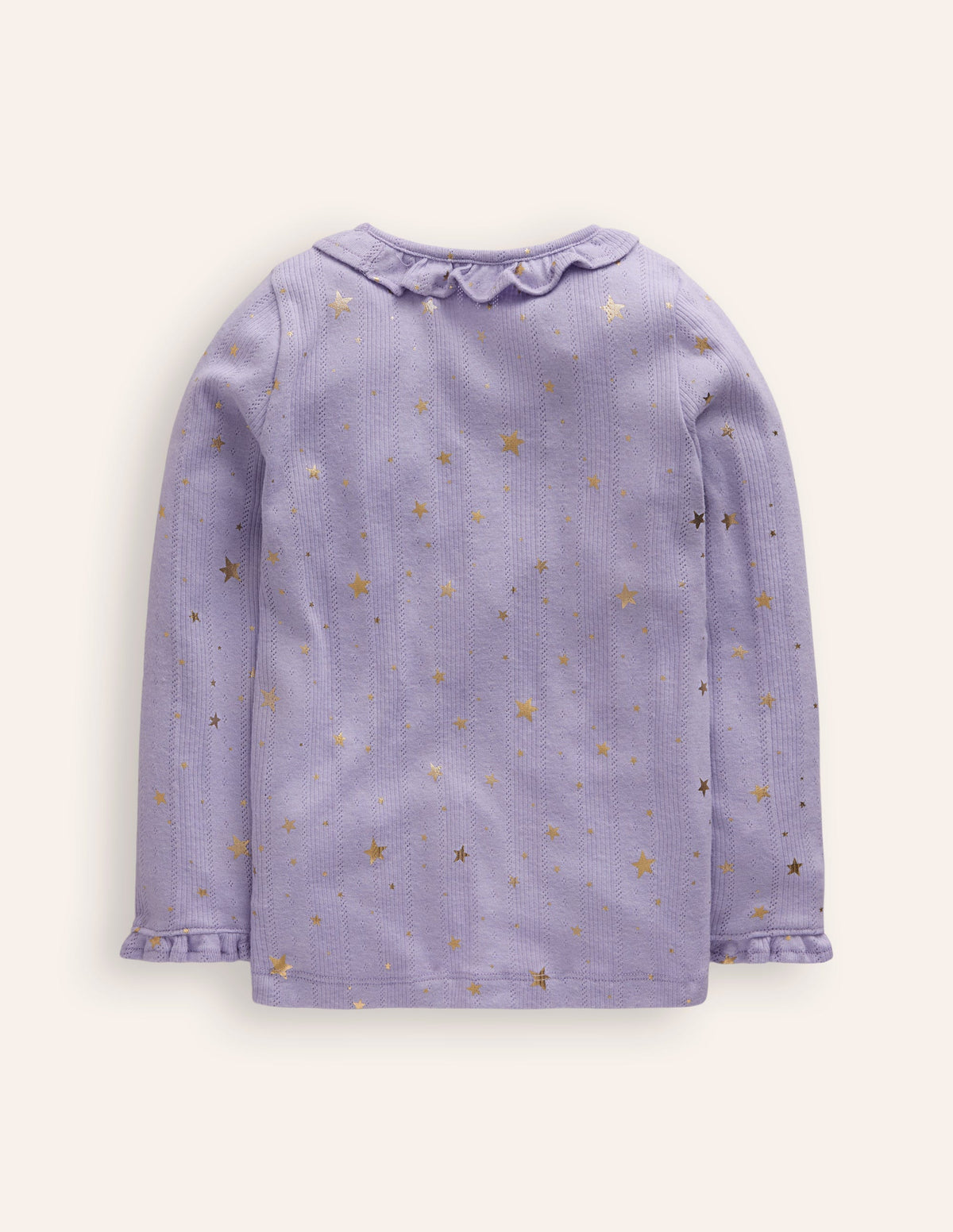 Ruffle Sparkle Pointelle-Misty Lavender Gold Foil Star-2