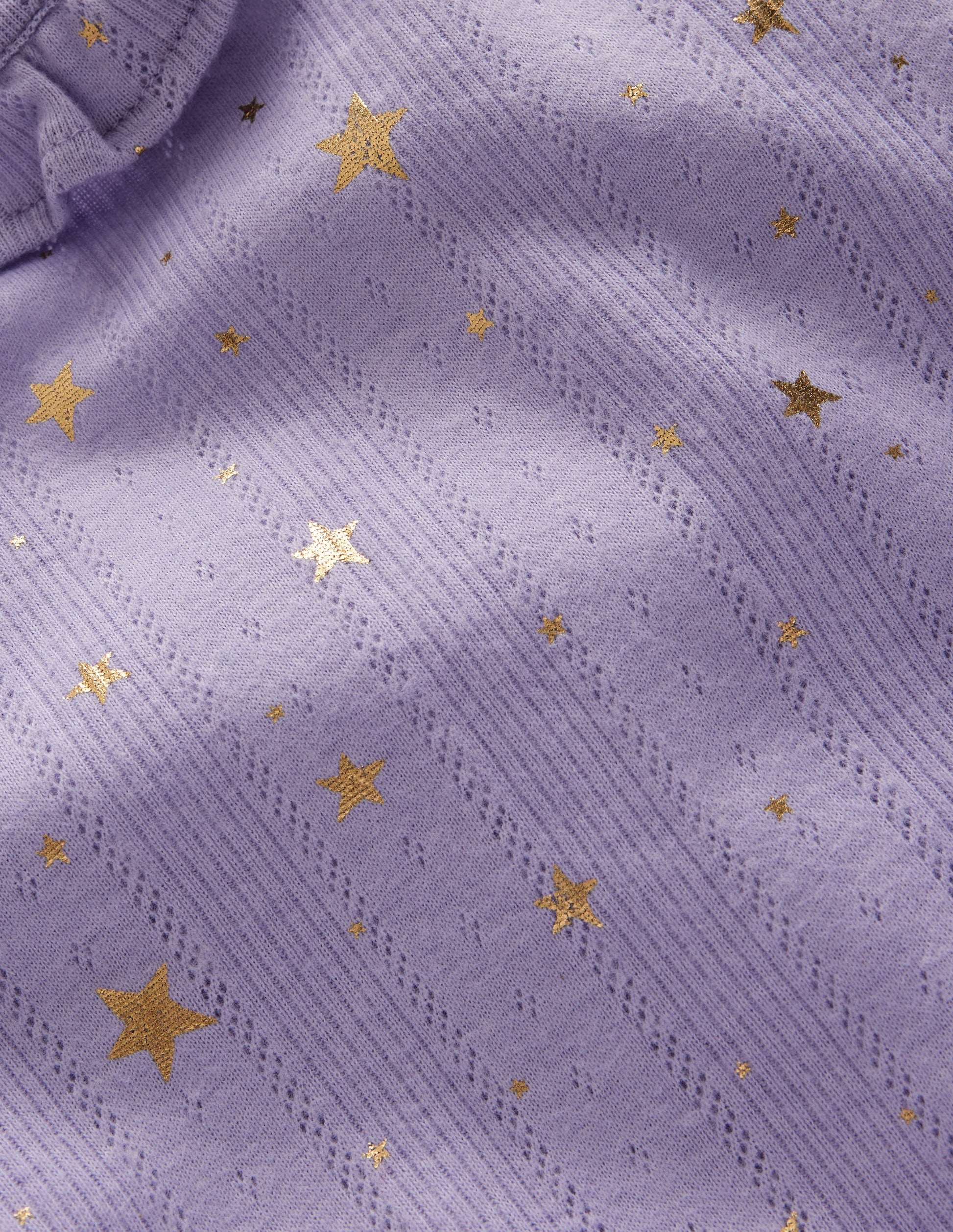 Ruffle Sparkle Pointelle-Misty Lavender Gold Foil Star-3