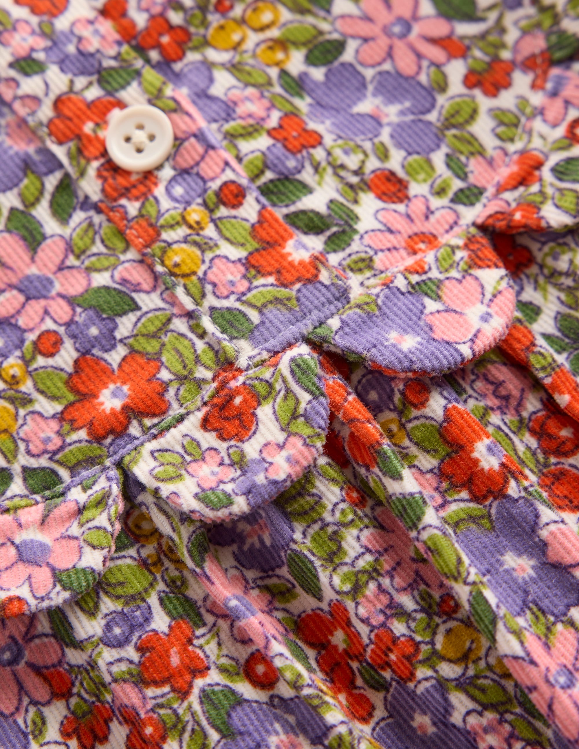 Norah Scallop Cord Dress-Aster Purple Flowerbed - Image 3