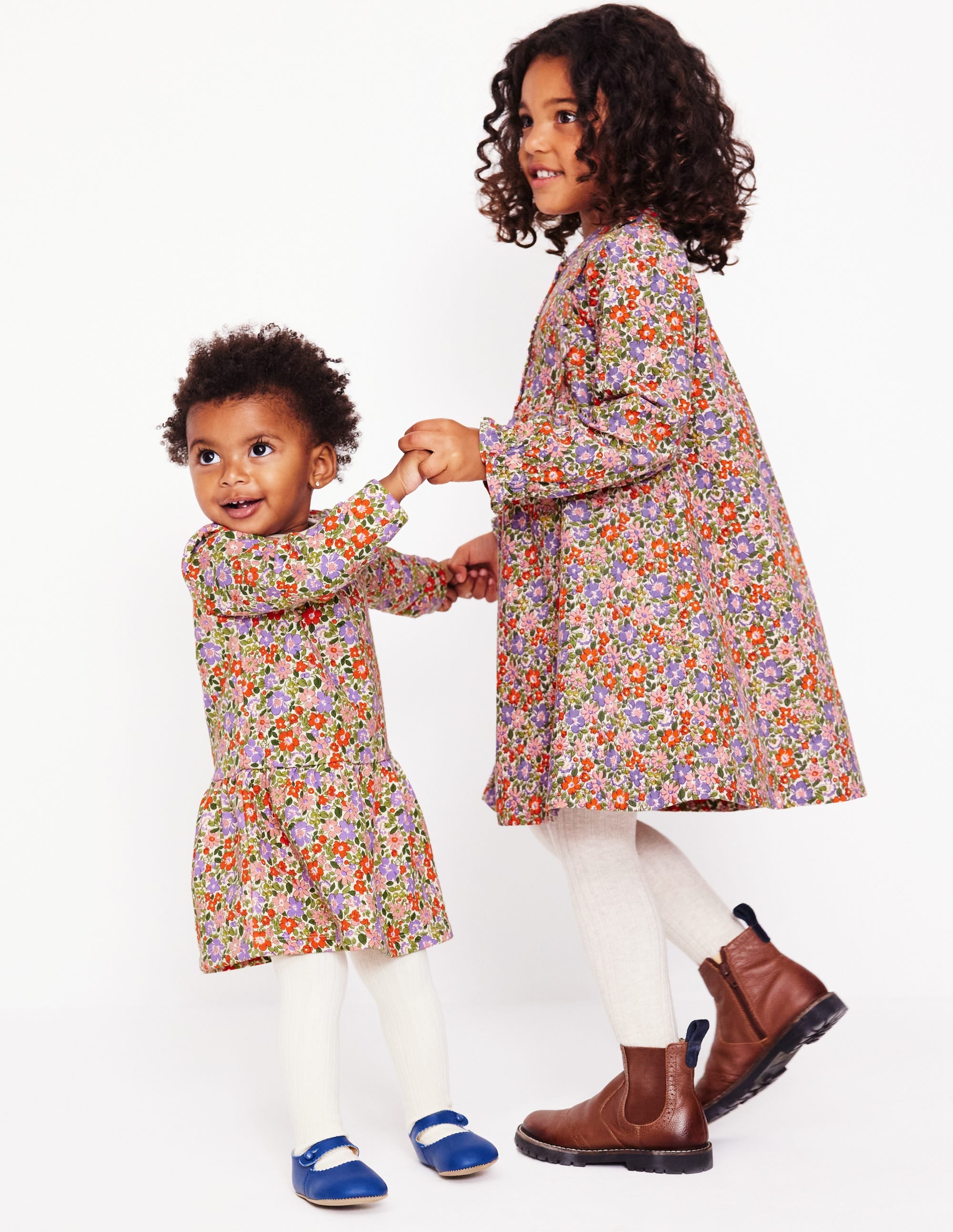 Norah Scallop Cord Dress-Aster Purple Flowerbed - Image 6