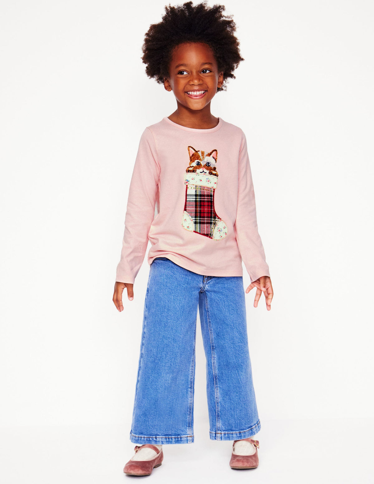 Superstitch T-Shirt-Chalk Pink Cat - Image 1