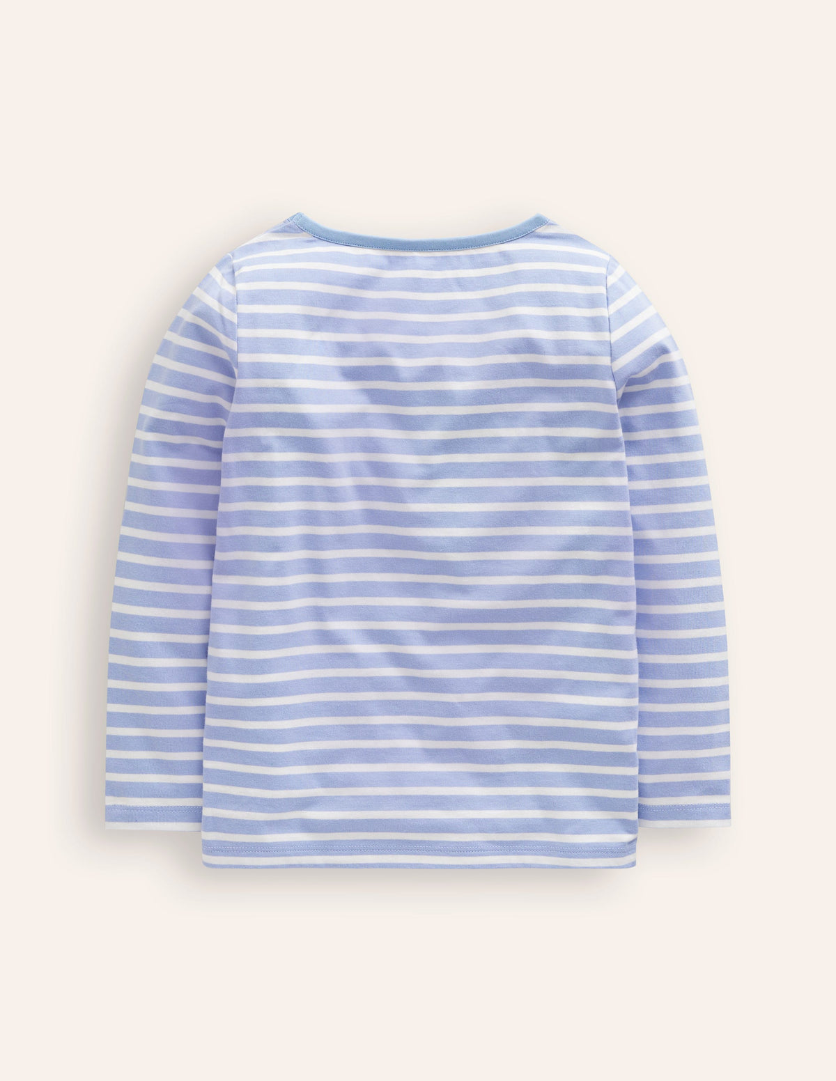 Appliqué Long Sleeve Top-Ivory/ Vintage Blue Festive-2