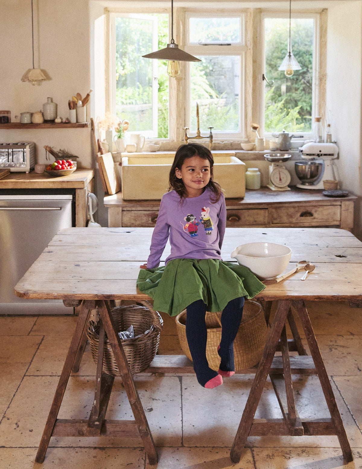 Appliqué Long Sleeve Top-Aster Purple Woodland Friends - Image 4
