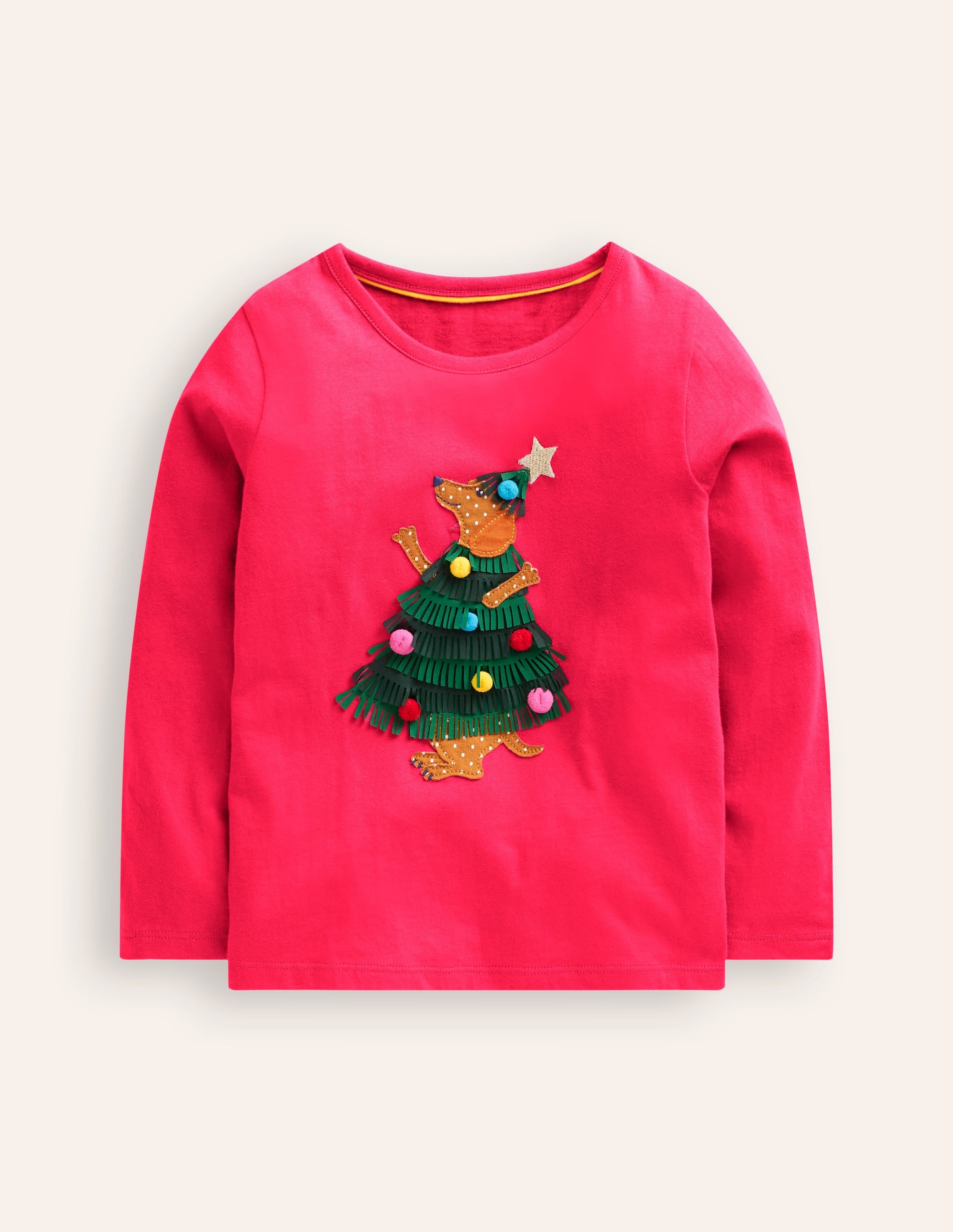 Appliqué Long Sleeve Top-Tickled Pink Dog - Image 4