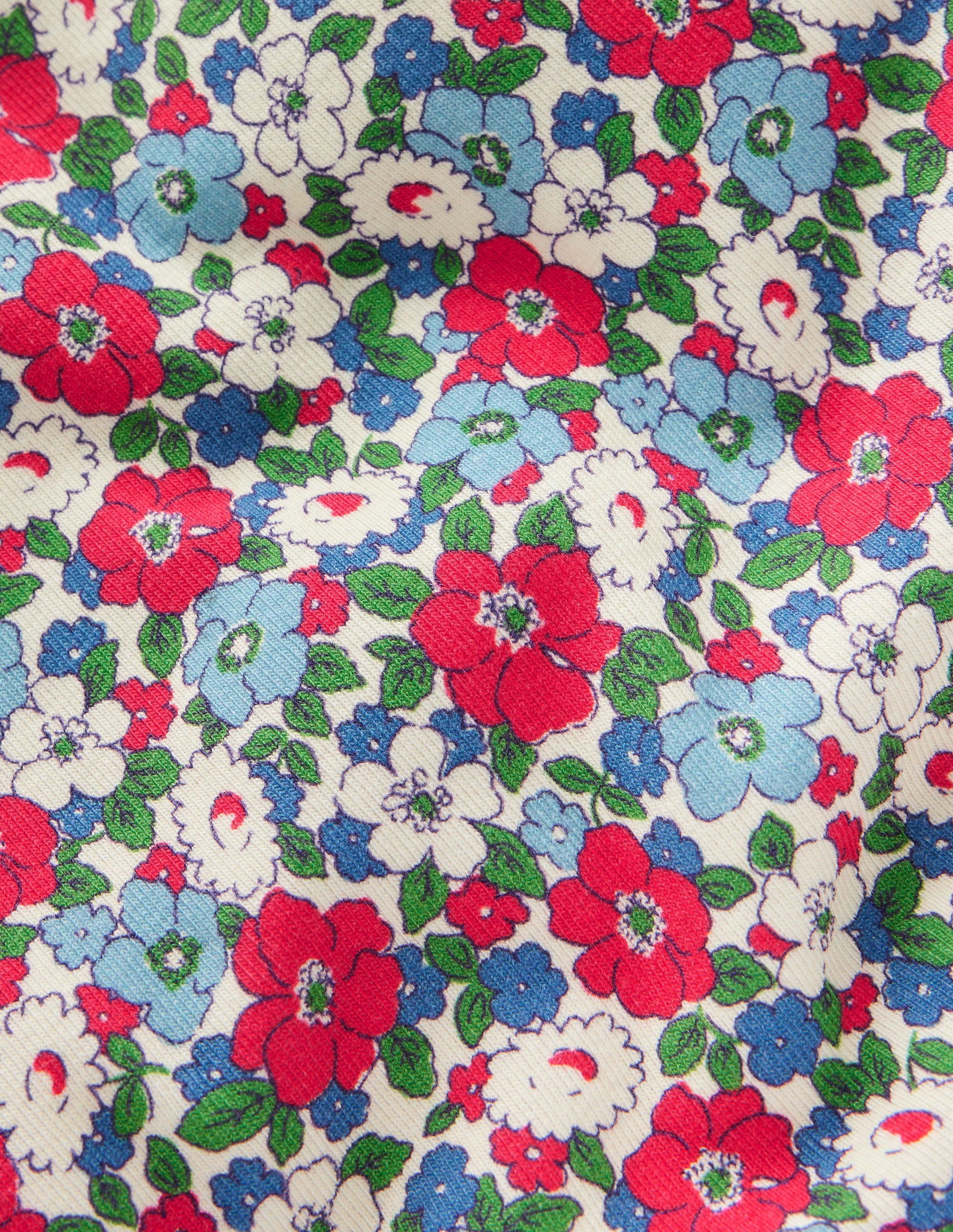 Super Soft Roll Neck Top-Glacier Blue Winter Floral - Image 3