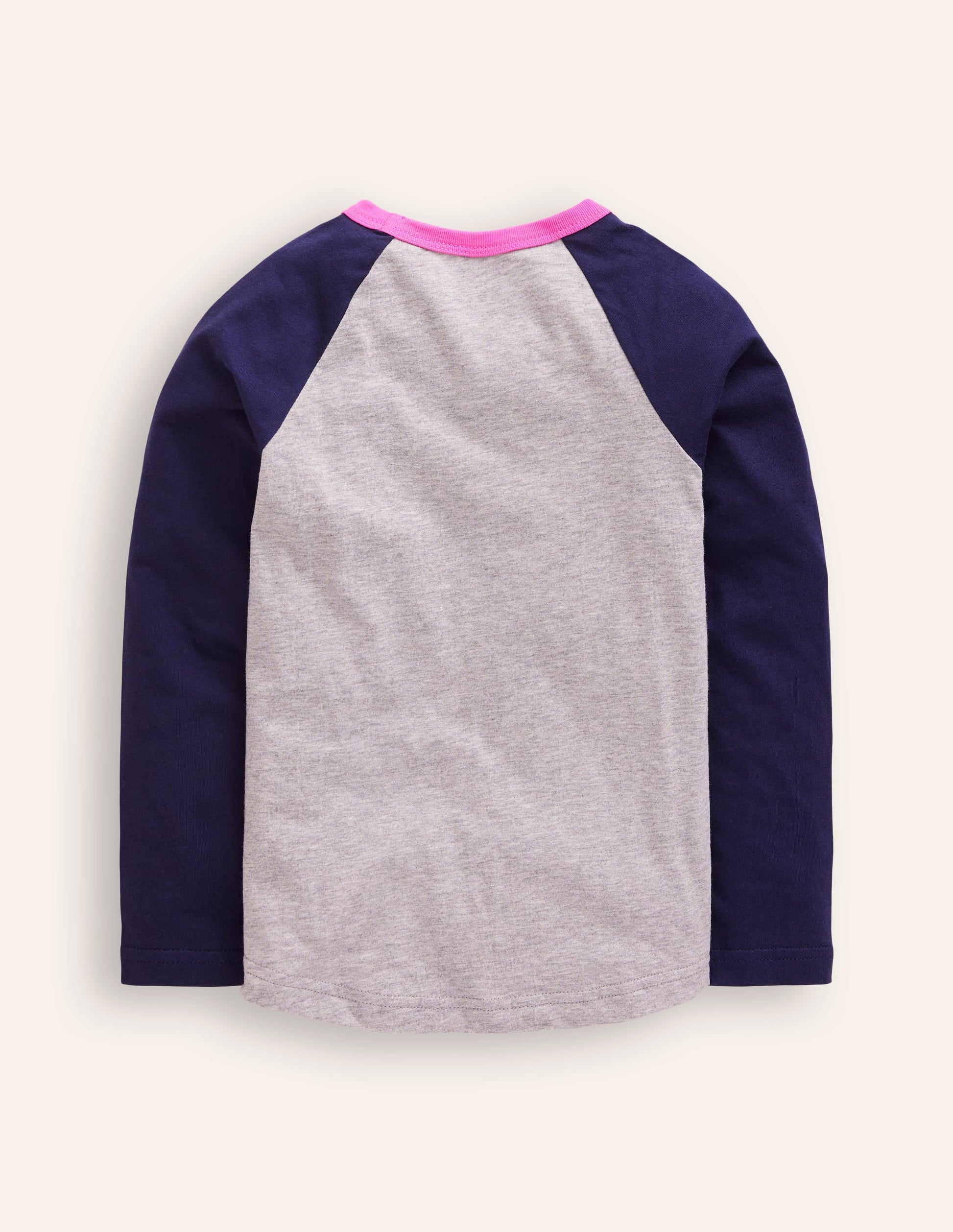 Colourblock Raglan T-shirt-College Navy/Grey Marl Stars-2