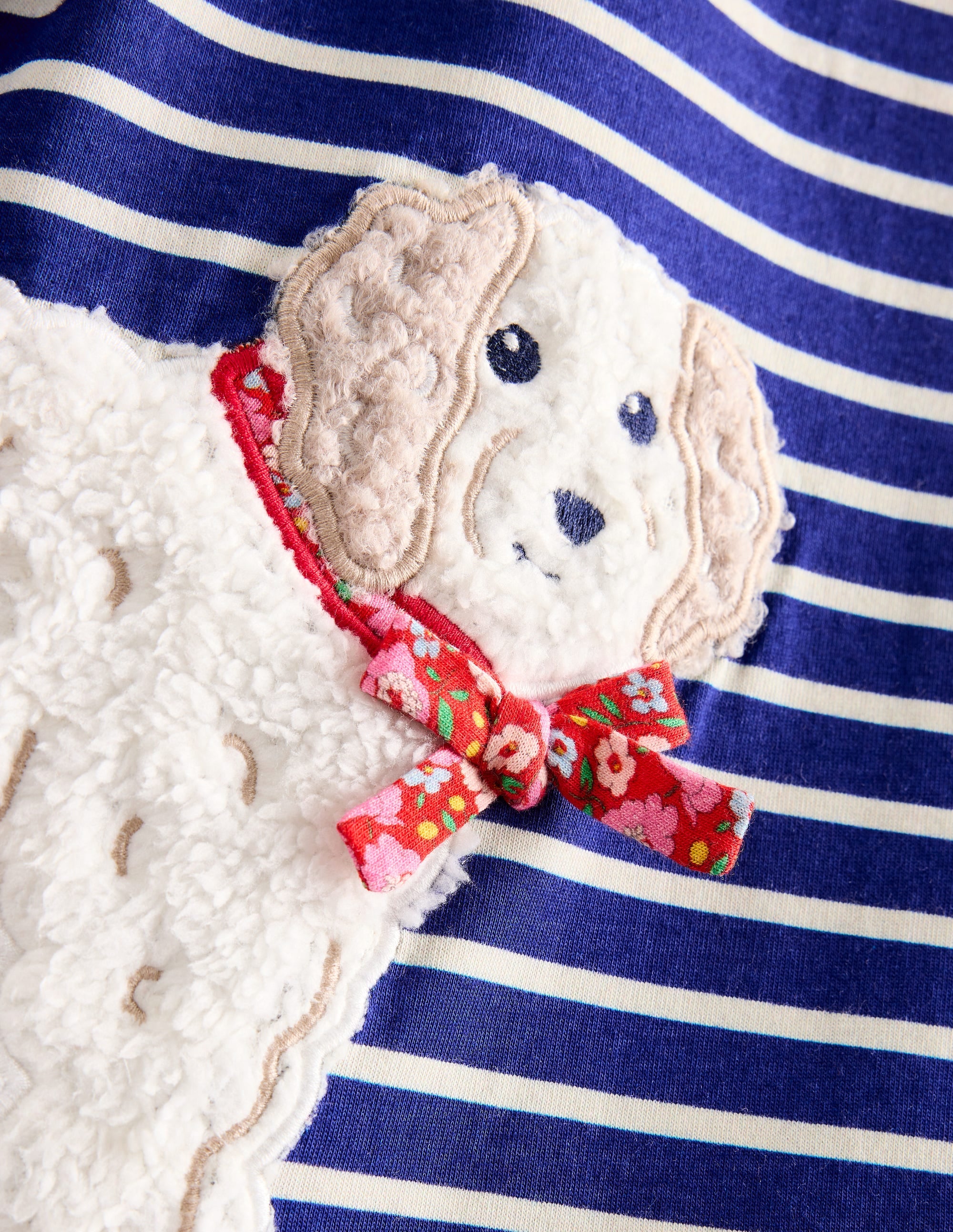 Long Sleeve Applique Tunic-Starboard Blue/ Ivory Dogs - Image 3