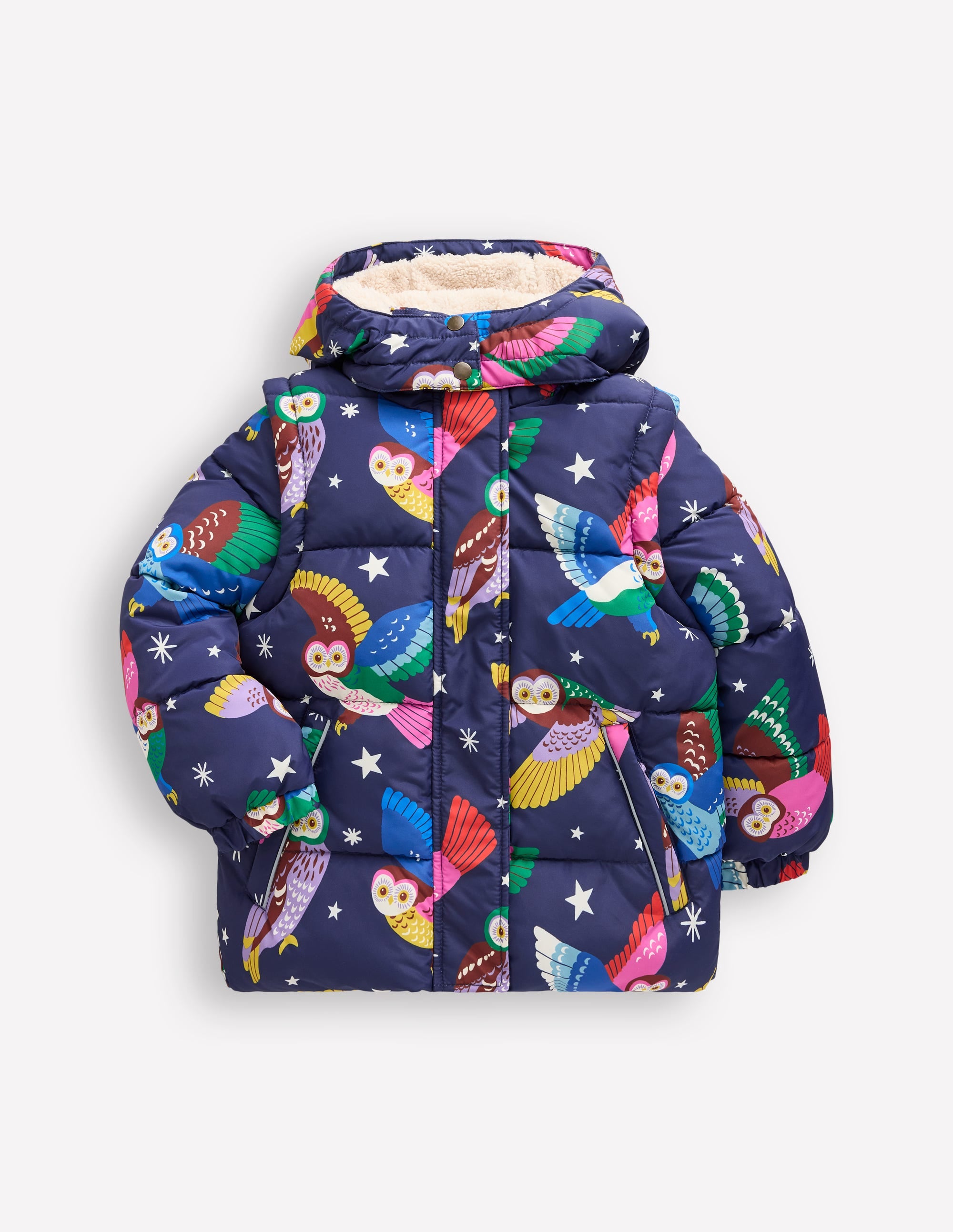 2-in-1 Padded Coat-College Navy Owls - Image 1