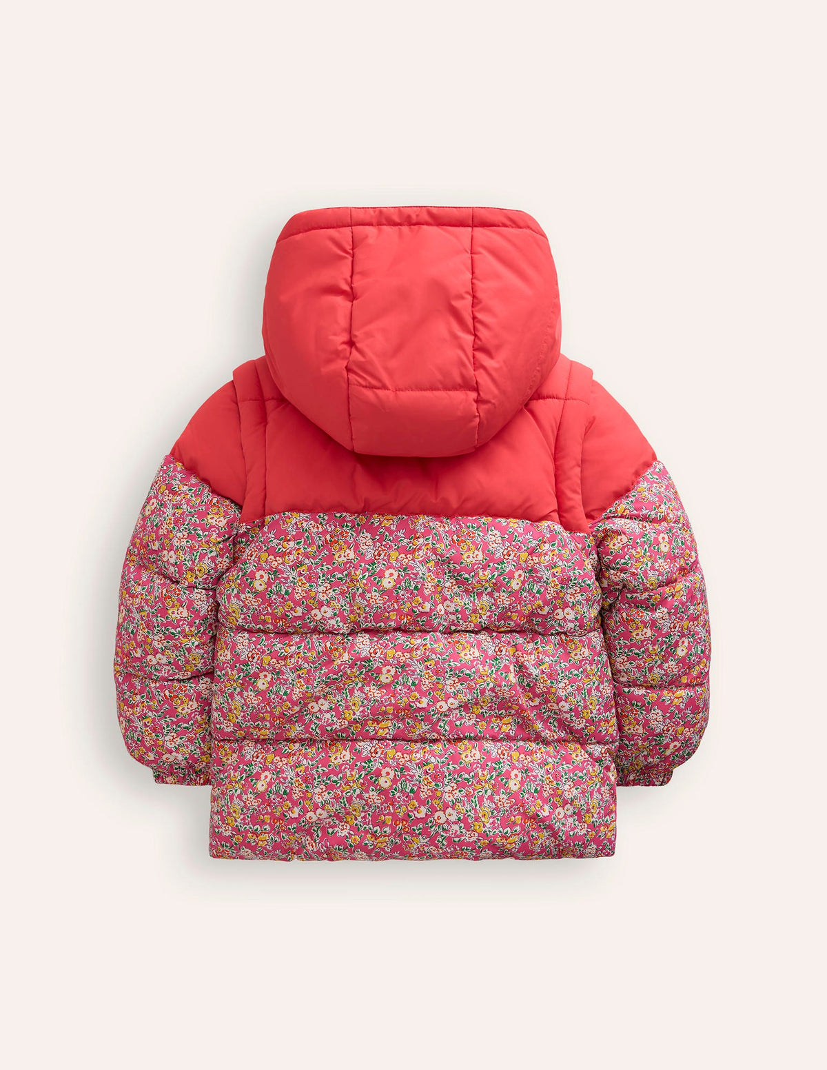 2-in-1 Padded Coat-Rose Petal Pink Vintage Floral - Image 2