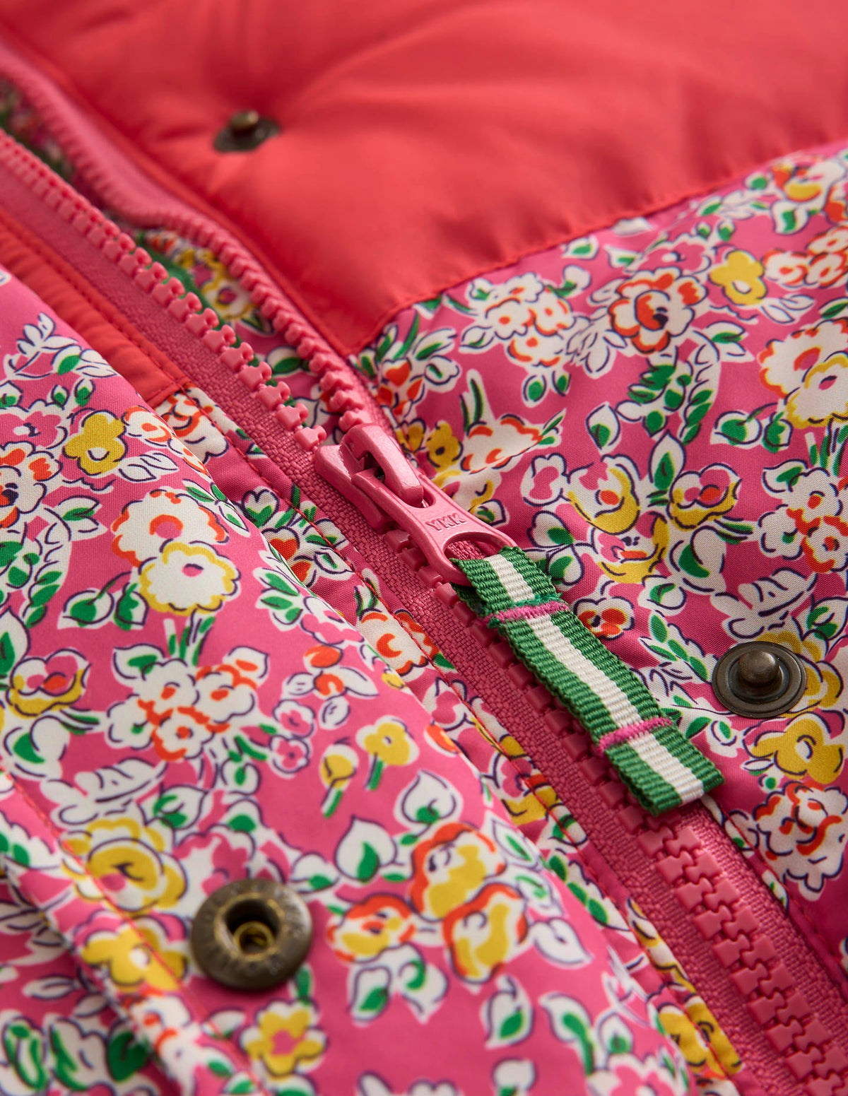 2-in-1 Padded Coat-Rose Petal Pink Vintage Floral - Image 3