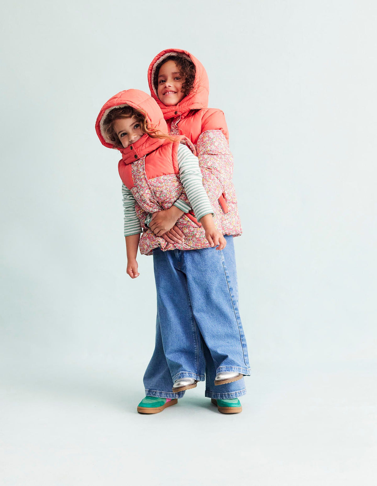 2-in-1 Padded Coat-Rose Petal Pink Vintage Floral - Image 6