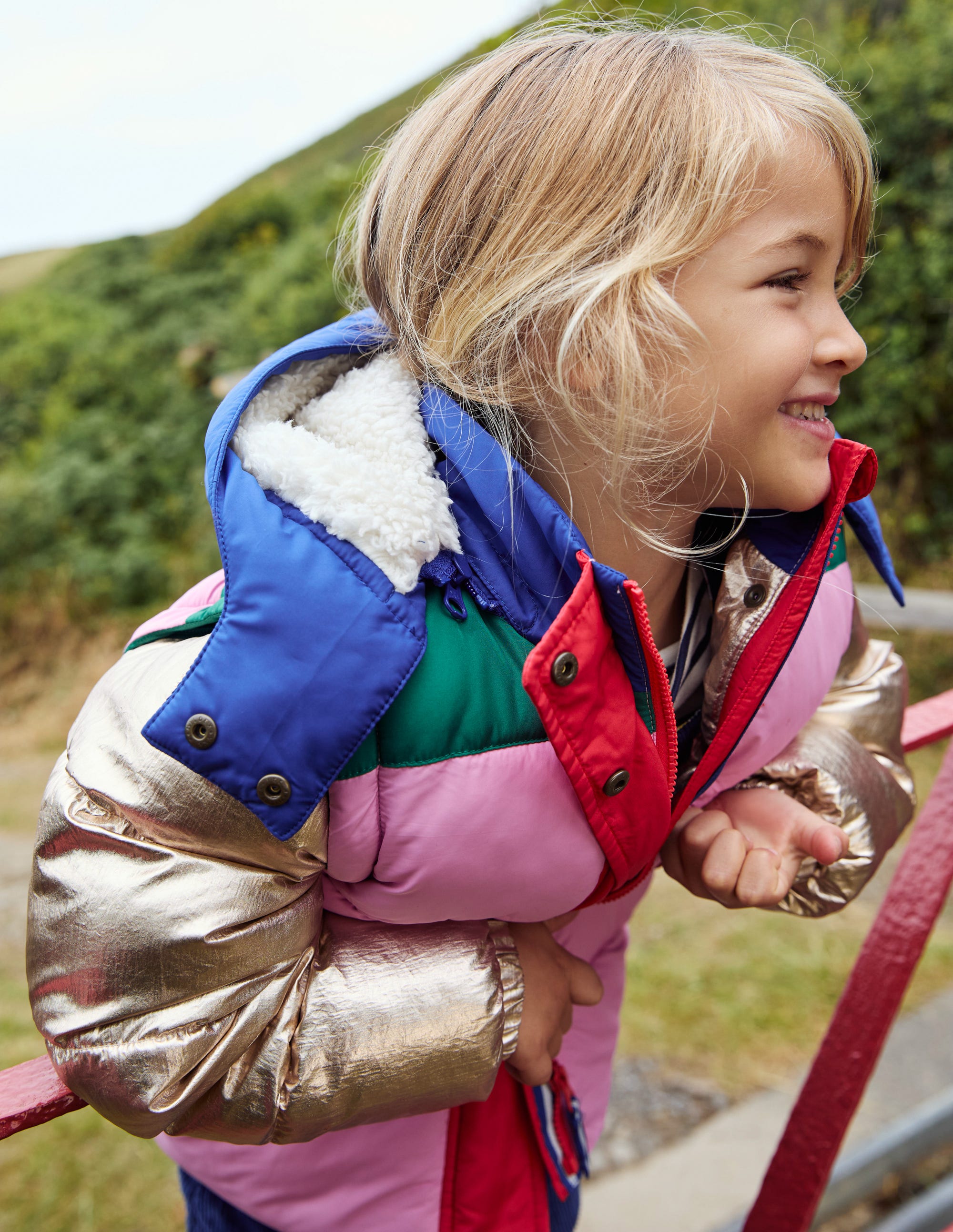 2-in-1 Padded Coat-Multi Metallic Colourblock - Image 13