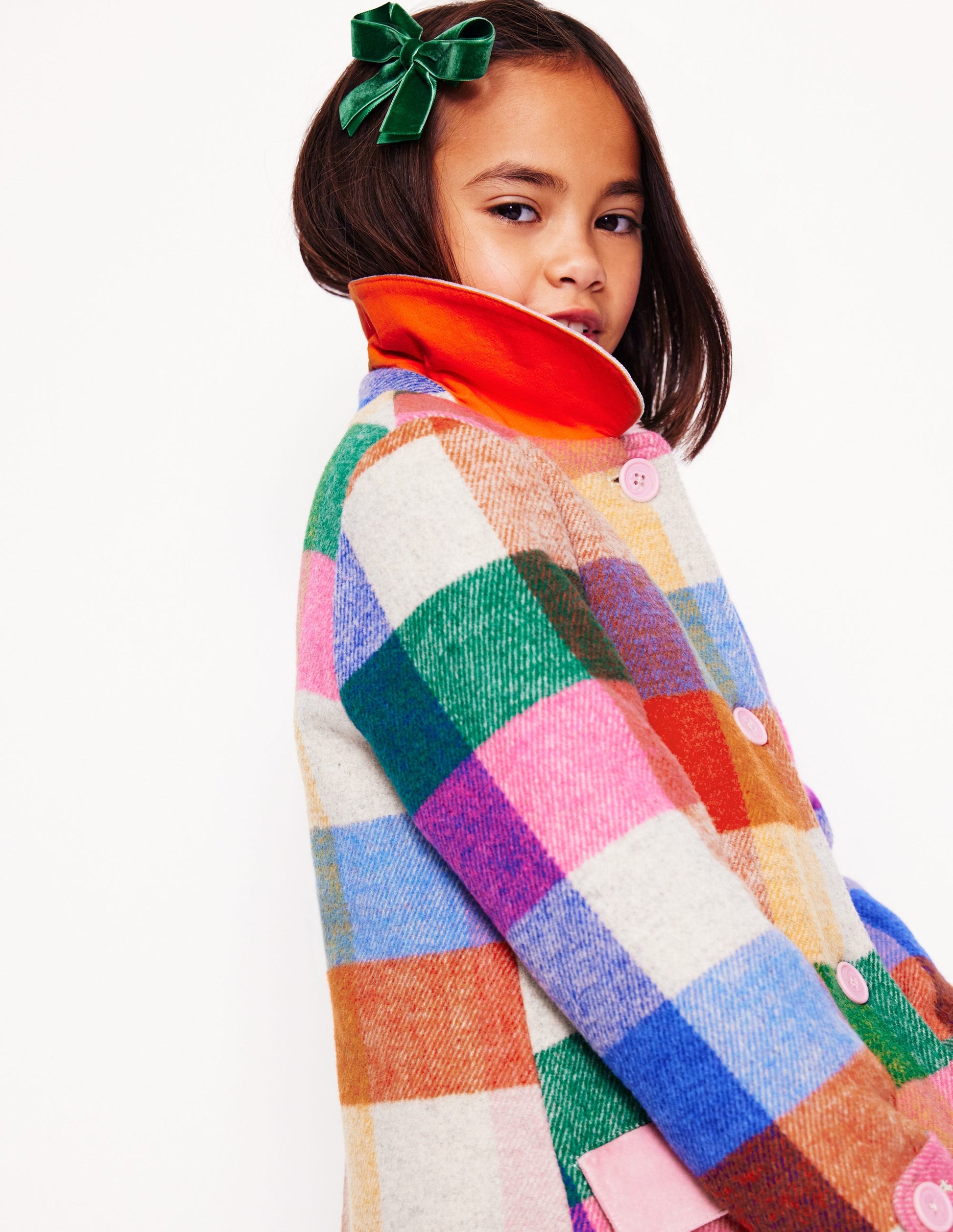 Wonderful Wool Blended Coat-Multi Gingham-3