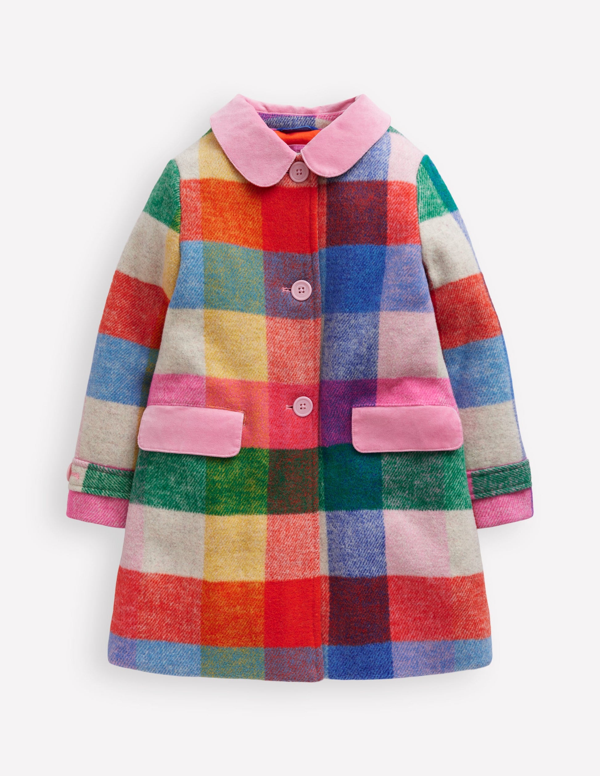 Wonderful Wool Blended Coat-Multi Gingham-4