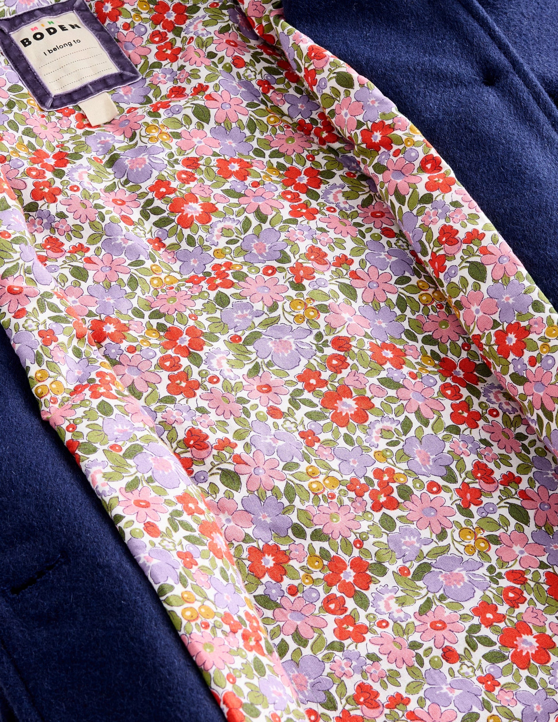 Wonderful Wool Blended Coat-College Navy Embroidery-1