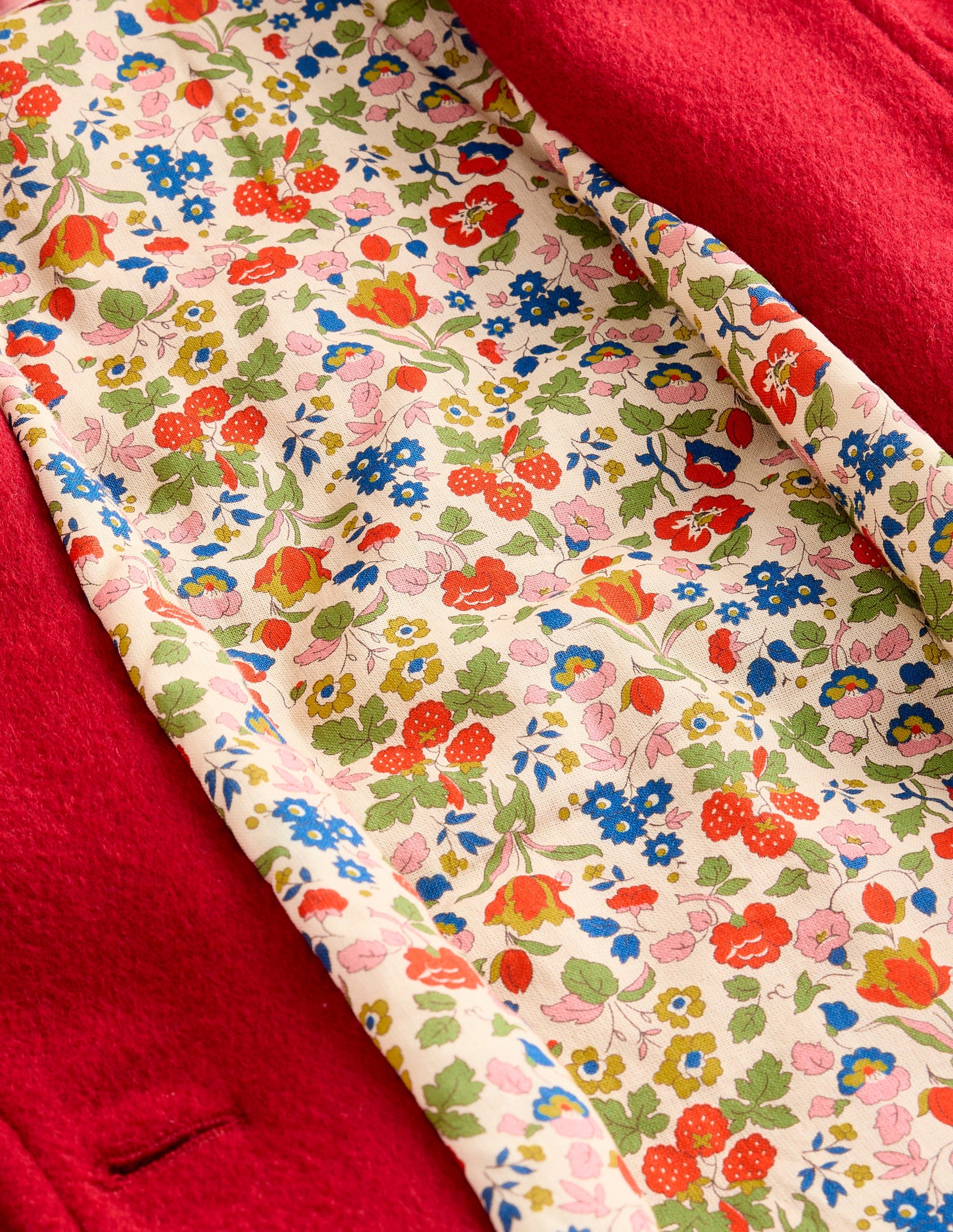 Wonderful Wool Blended Coat-Royal Red Embroidery-10